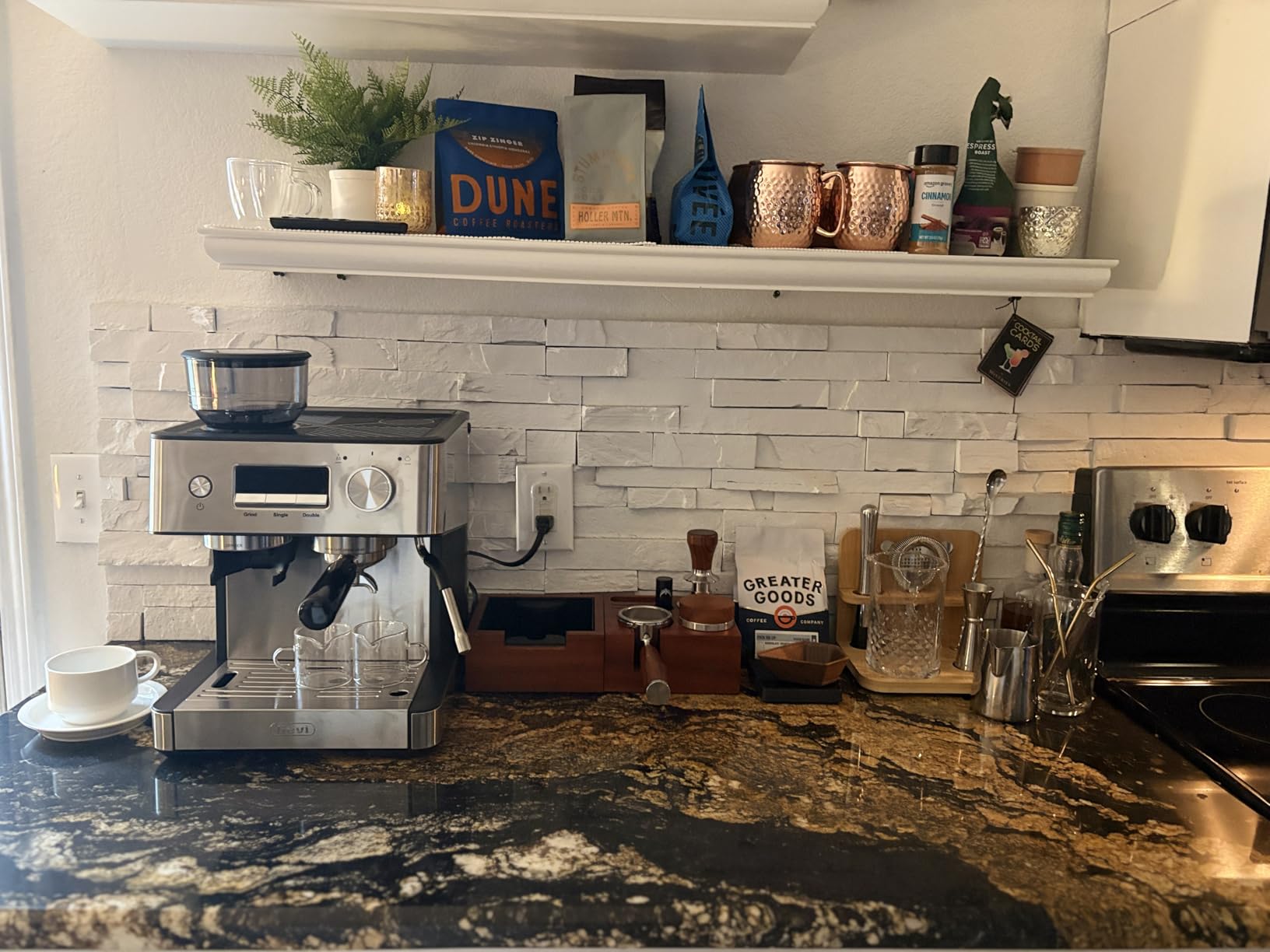Gevi Dual Boiler Espresso Machine with Built-in Grinder, 58mm Commercial Portafilter, Barista Steam Wand, 31 Grind Settings, Stainless Steel, for Home Barista Use, Sterling Silver customer photo 1