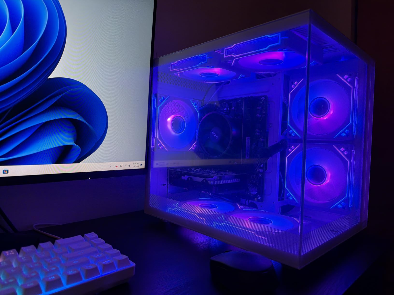suevery Pre Built Gaming PC, White Tower | M.2 NVMe 512G SSD Radeon RX 560 4G Graphics Card DDR4 16G RAM AMD Ryzen 5 6 Cores Up to 4.1G Wi-Fi 6 Desktop Computer Gamer customer photo 1