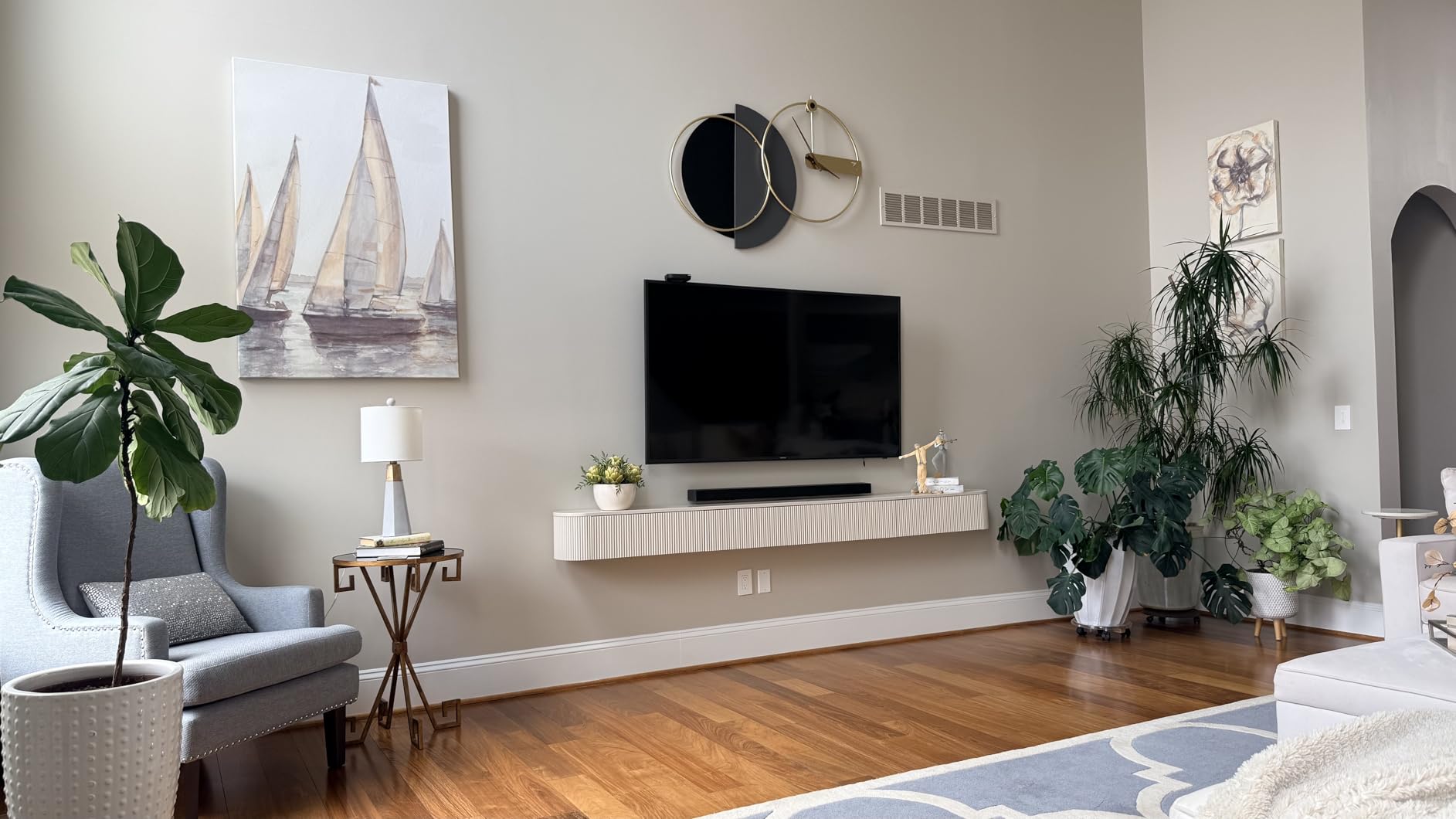 Floating TV Stand with Drawers 55