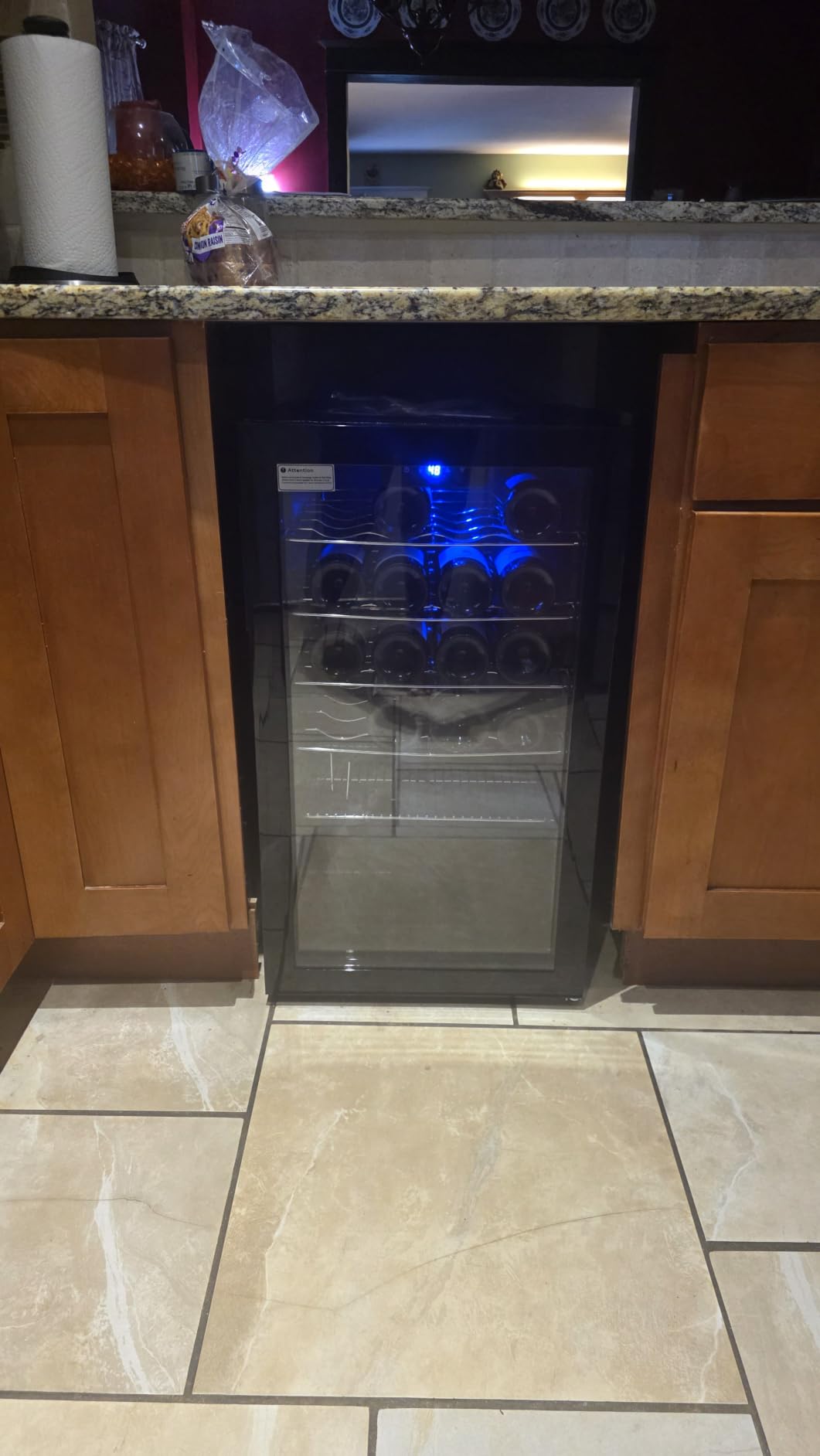 Icyglee 25 Bottle Compressor Wine Cooler Refrigerator, Freestanding Wine Cellar with 41-64°F Adjust Temp & Double-layer Glass Door for Red and White, Wine Cooler for Home Bar, Black customer photo 1