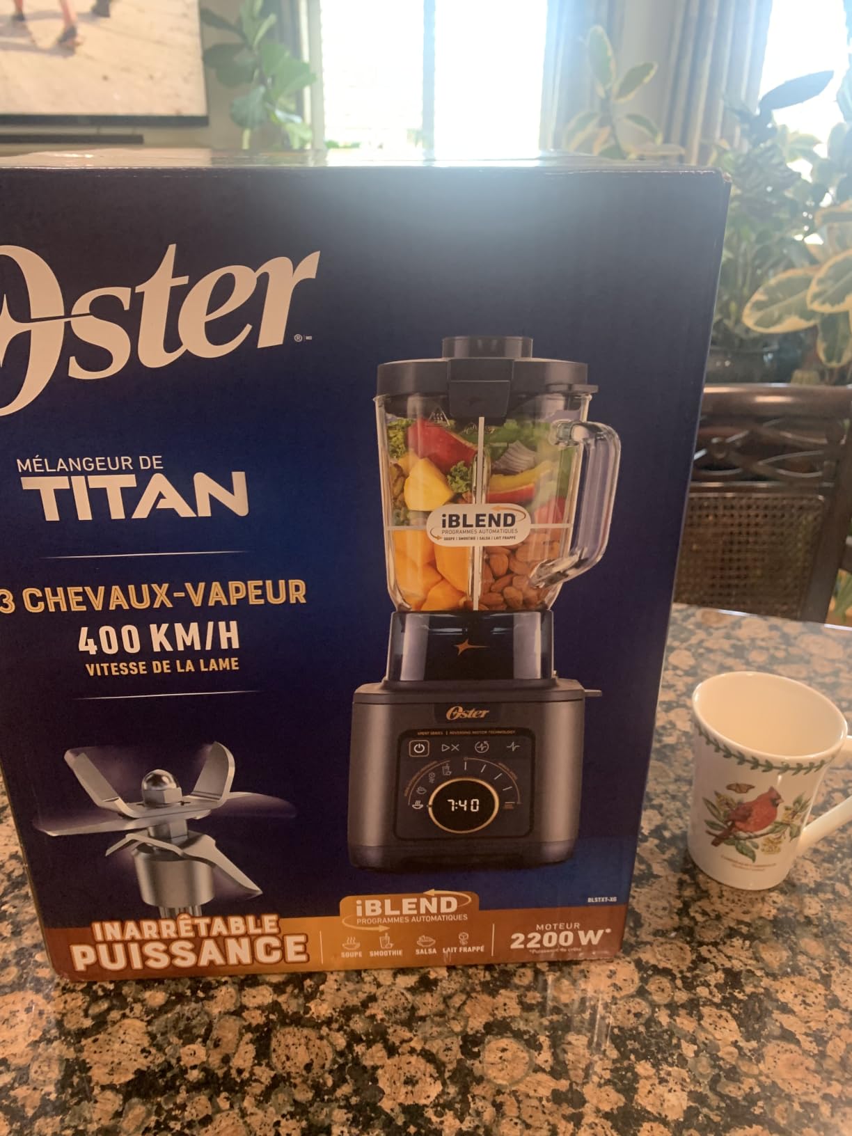 Titan Performance Blender for Smoothies, Salsa, and Soups, 84oz Glass Jar, 4 iBlend Preset Functions, 5 Manual Speeds, 2200-Watts, Reversible Motor Technology, Self-Cleaning Appliance customer photo 2