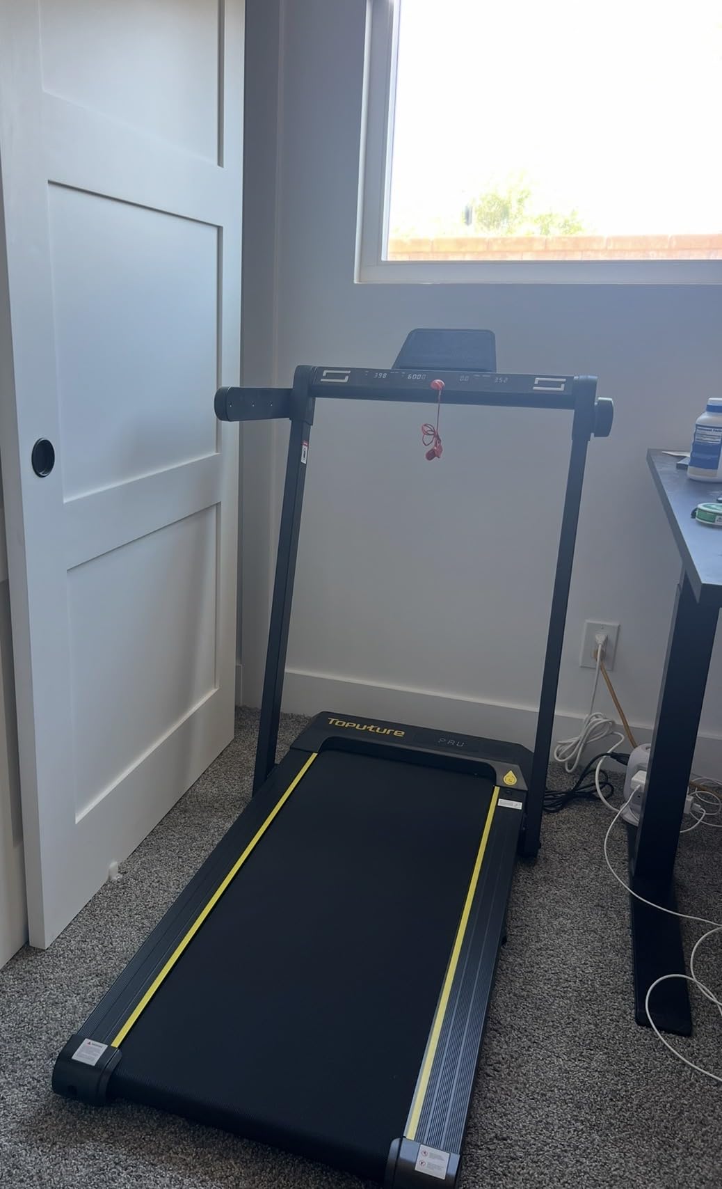 TOPUTURE Walking Pad Treadmill with 12% Incline, 4 in 1 Foldable Treadmill with Handle Bar for Home/Office, Under Desk Treadmills Portable Folding Walking Pad with App & Bluetooth Speaker customer photo 2