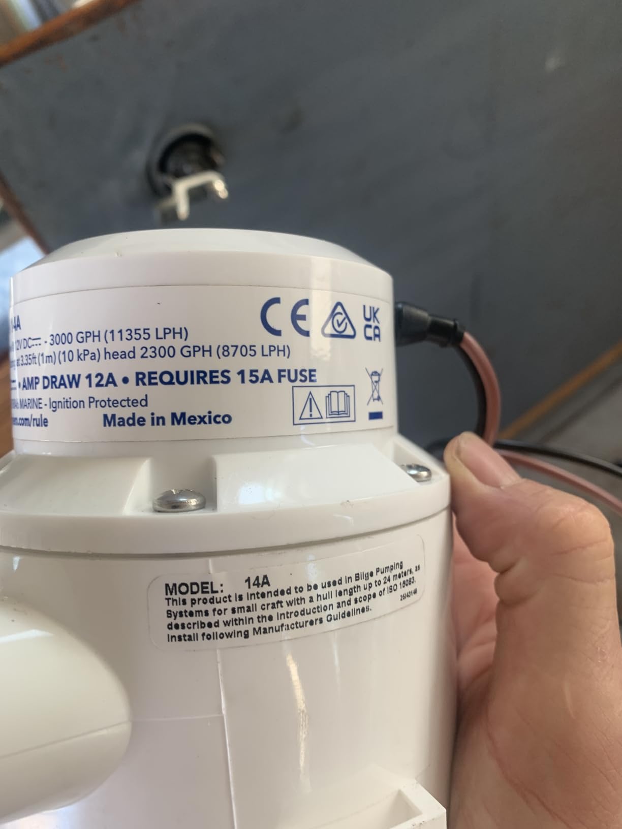 Rule 14A High Performance 3700 Submersible Bilge Pump, 12V customer photo 2