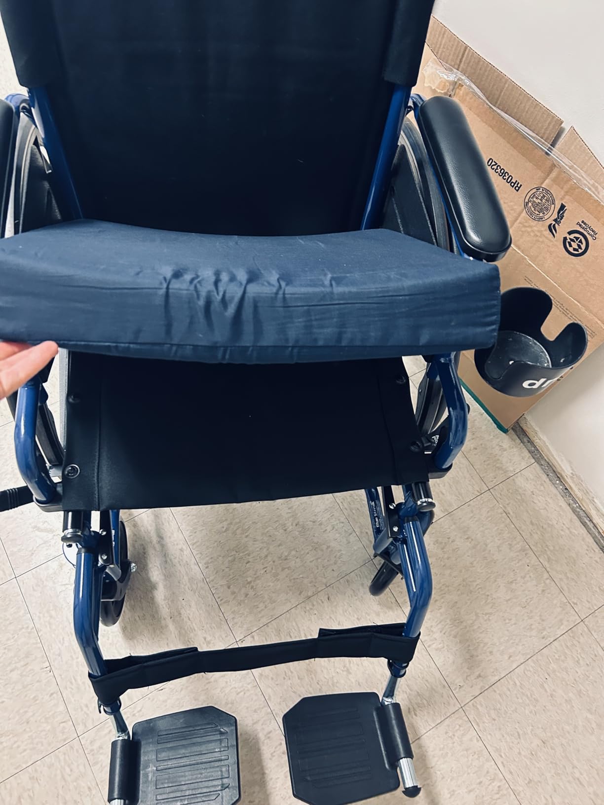 Drive Medical Blue Streak Lightweight Wheelchair, Footrests, 18-Inch Seat | Portable Folding Wheelchair Features Desk Arms, Durable Steel Frame and Swing-away Footrests for Easy Transport and Storage customer photo 2