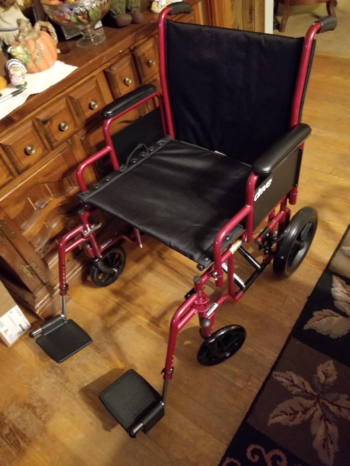 Drive Medical BTR20-B Bariatric Heavy-Duty Transport Wheelchair, Blue | Bariatric Transport Wheelchair Features Reinforced Steel Construction and Easy-Fold Design for Smooth, Reliable Rides customer photo 2