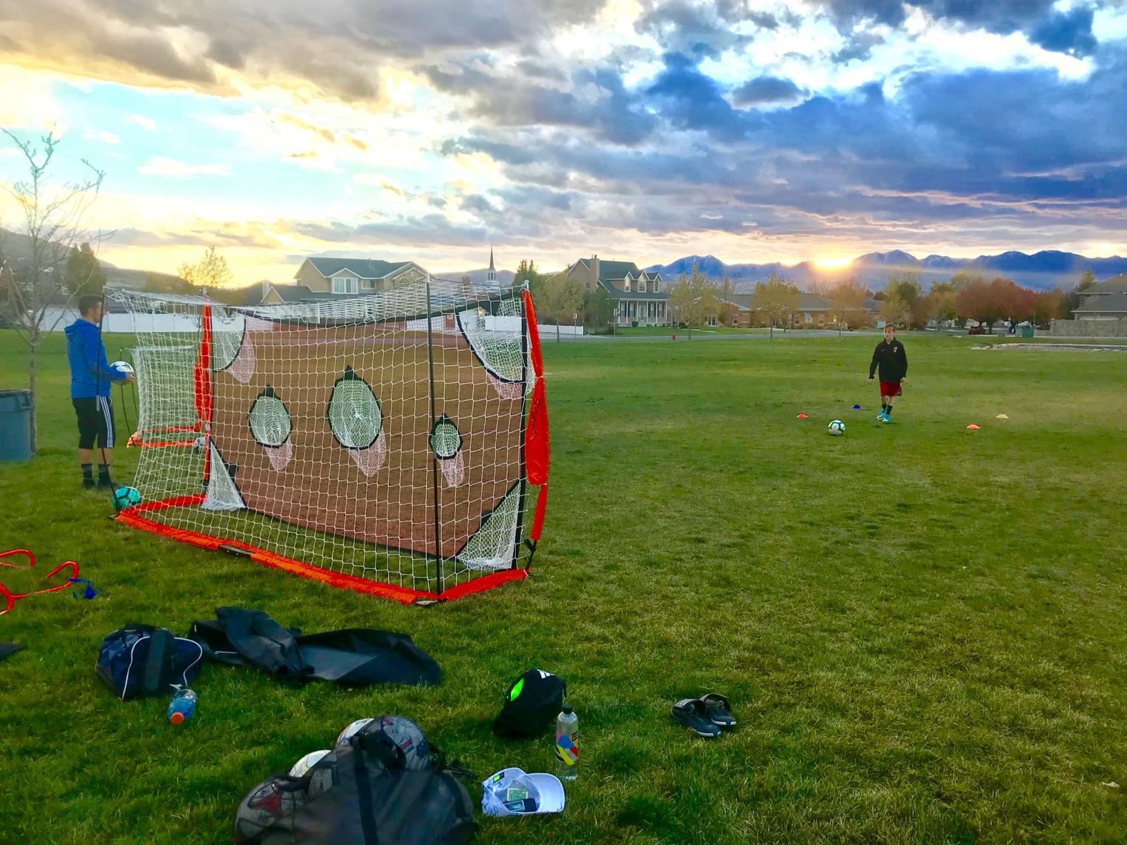 Bownet Portable Soccer Goal with Bow Poles & EAS Net - USSF Regulation Training Goal, Indoor & Outdoor, Steel Frame, Fast Setup customer photo 2