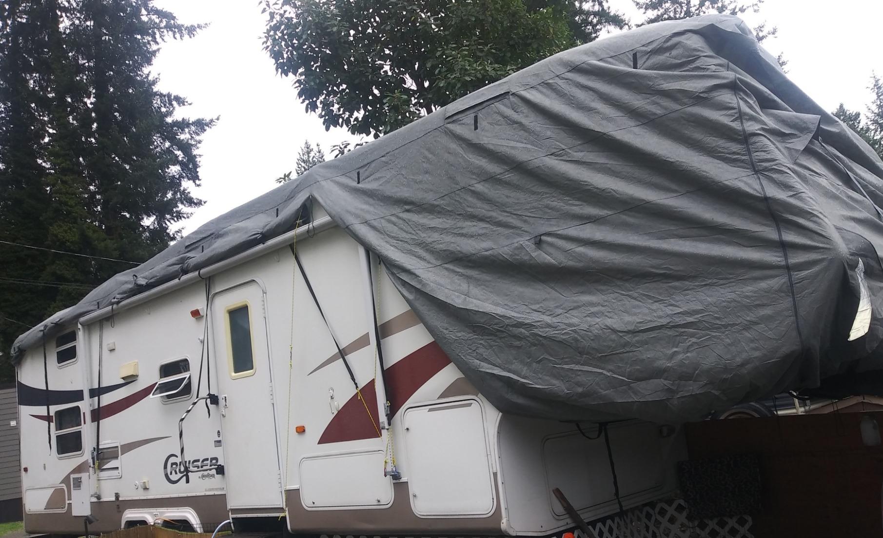 Leader Accessories Windproof 27-30 ft Travel Trailer RV Cover Extra Thick | Heavy-duty 7-ply Camper Cover, Snowproof, Ripstop All Weather Protection, With 4 Tire Covers, Windproof Straps customer photo 1