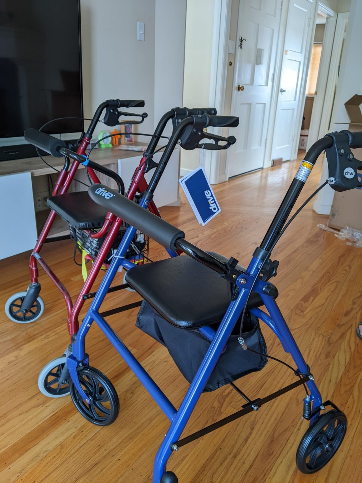 Drive Medical Rollator Walker with Seat, 7.5 Inch Wheels, Blue | Rollator Walker Offers Stable, Height Adjustable Mobility Support with Durable Steel Frame and Wheels customer photo 1