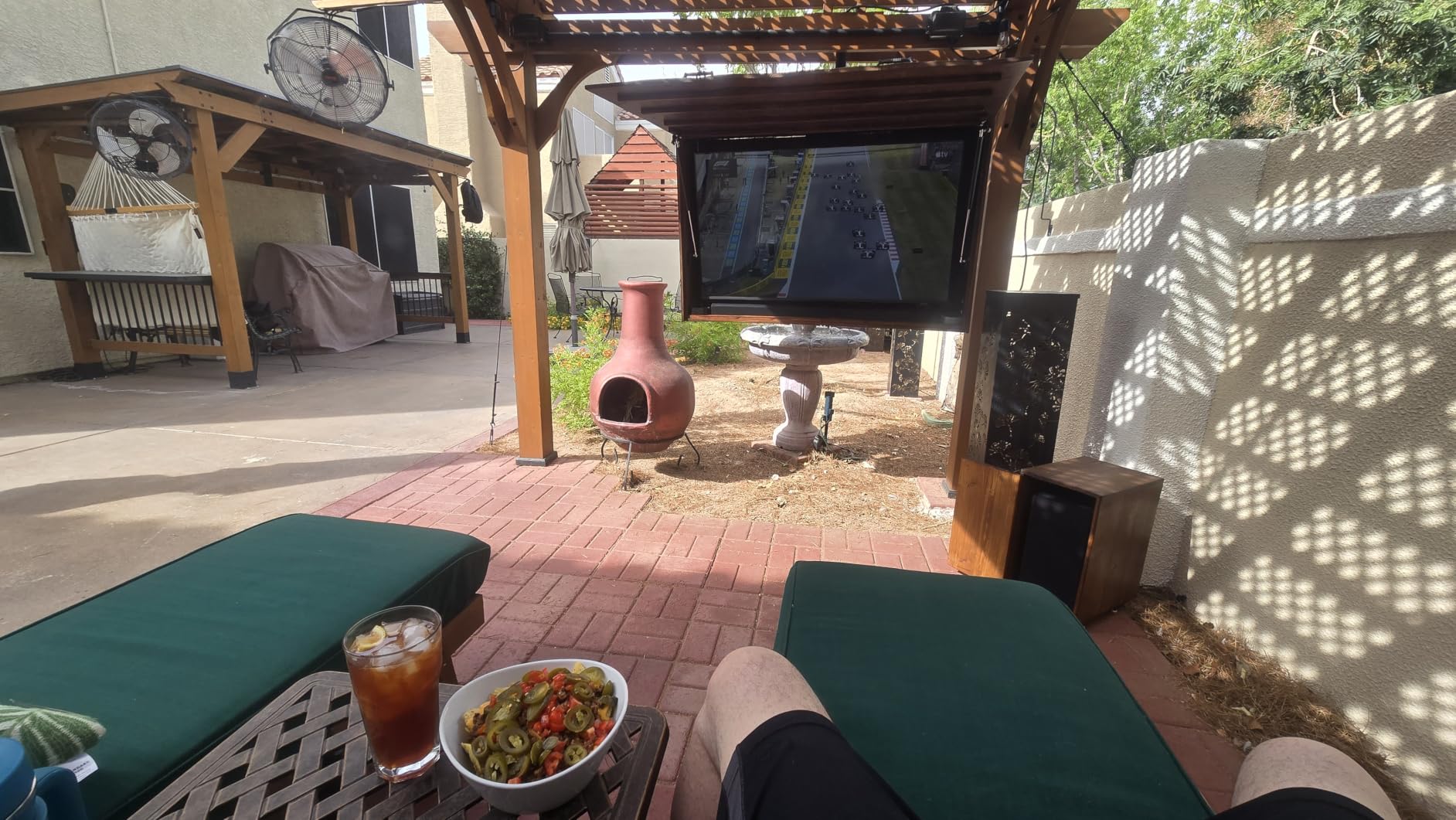 Backyard Discovery Beaumont 12' x 10' Traditional Cedar Wood Pergola Kit with Trellis Roof, All-Season Durability, High-Wind Rating, PowerPort, Shade for Outdoor Patio, Deck, Garden, and Entertaining customer photo 1