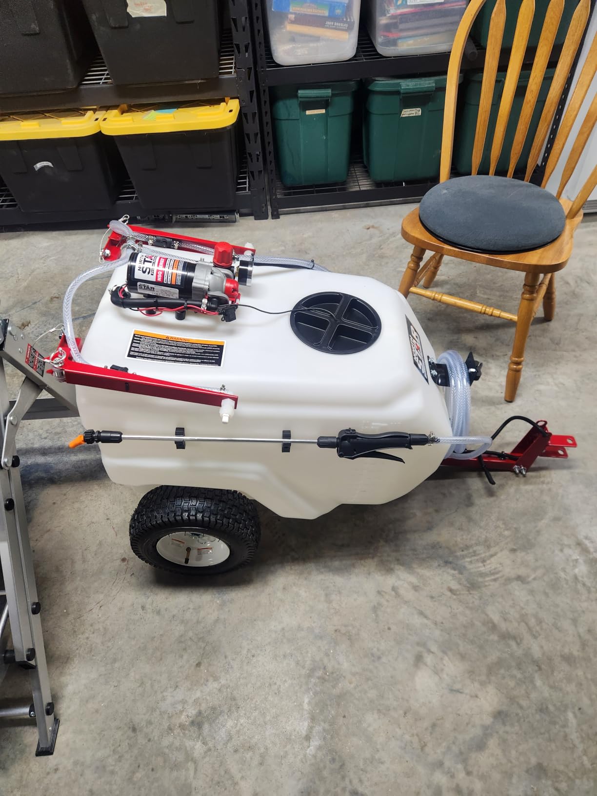 NorthStar Tow-Behind Trailer Boom Broadcast and Spot Sprayer, 21-Gallon Tank, 2.2 GPM, 12V DC, 70 PSI, Spring-Loaded Breakaway Boom, NSQ Series On-Demand Pump, Model 282780 customer photo 1