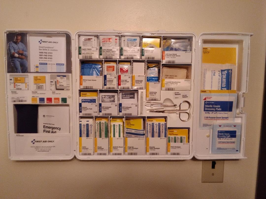 First Aid Only SmartCompliance 50-Person OSHA Compliant First Aid Kit for Business and Office Spaces - Large Plastic Cabinet - Emergency Supplies for Cuts, Bruises, and Scrapes - 245 Pieces customer photo 1