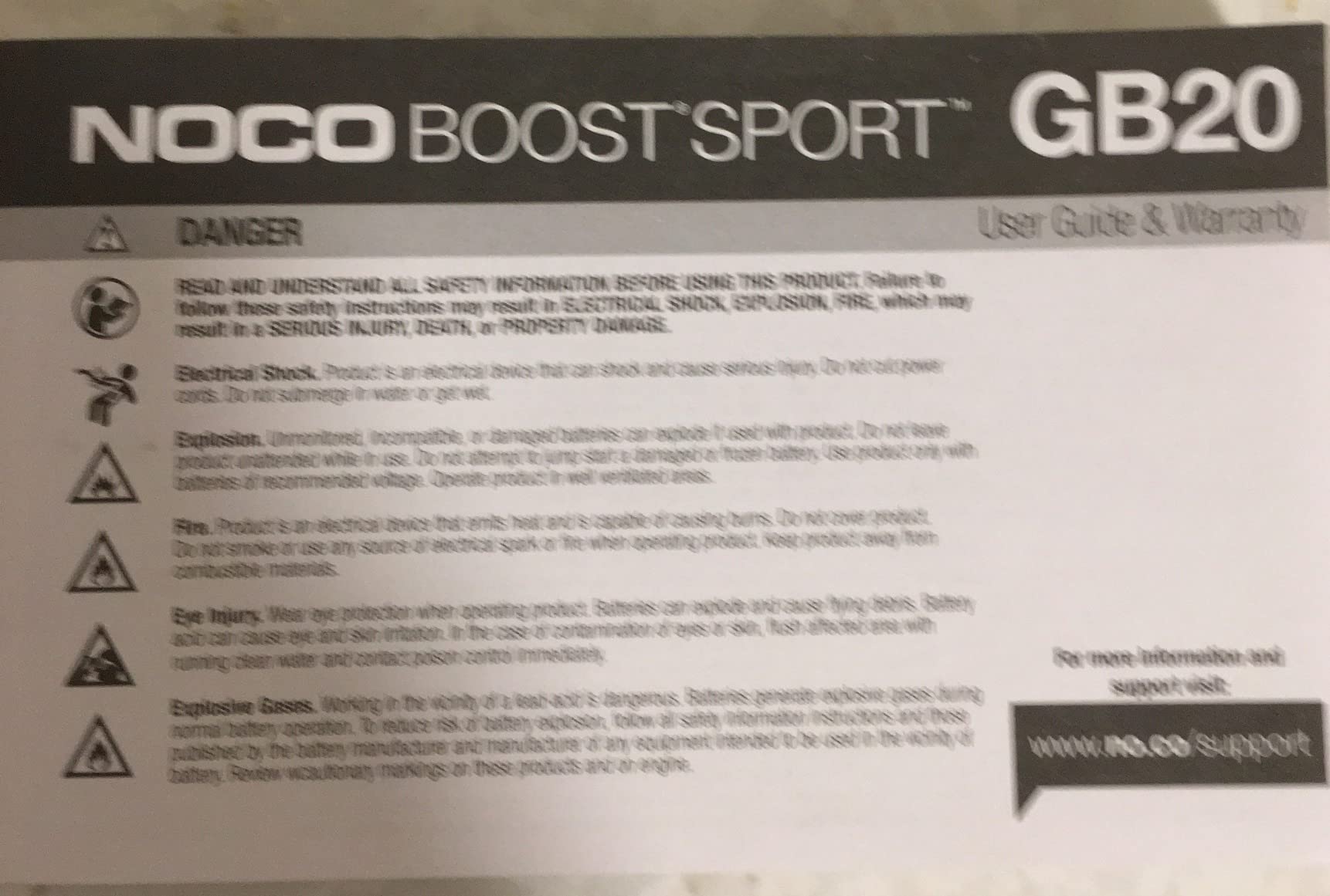 NOCO Boost GB20: 500A UltraSafe Jump Starter - 12V Lithium Battery Booster Pack, Portable Jump Box, Power Bank & Jumper Cables - for 4.0L Gas Engines | Spark-Proof & Reverse Polarity Protection, For Car, Truck, Motorcycle, SUV, Boat, ATV, RV, up to 4.0L Gas customer photo 1