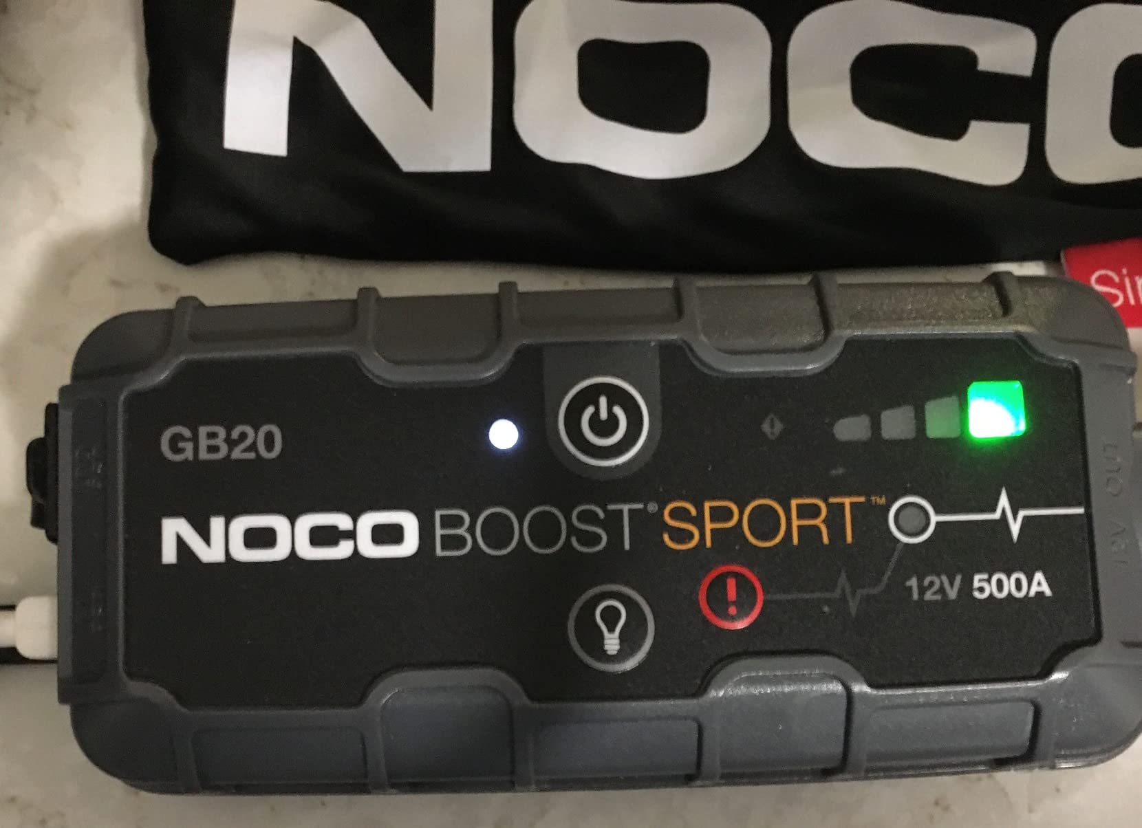 NOCO Boost GB20: 500A UltraSafe Jump Starter - 12V Lithium Battery Booster Pack, Portable Jump Box, Power Bank & Jumper Cables - for 4.0L Gas Engines | Spark-Proof & Reverse Polarity Protection, For Car, Truck, Motorcycle, SUV, Boat, ATV, RV, up to 4.0L Gas customer photo 2