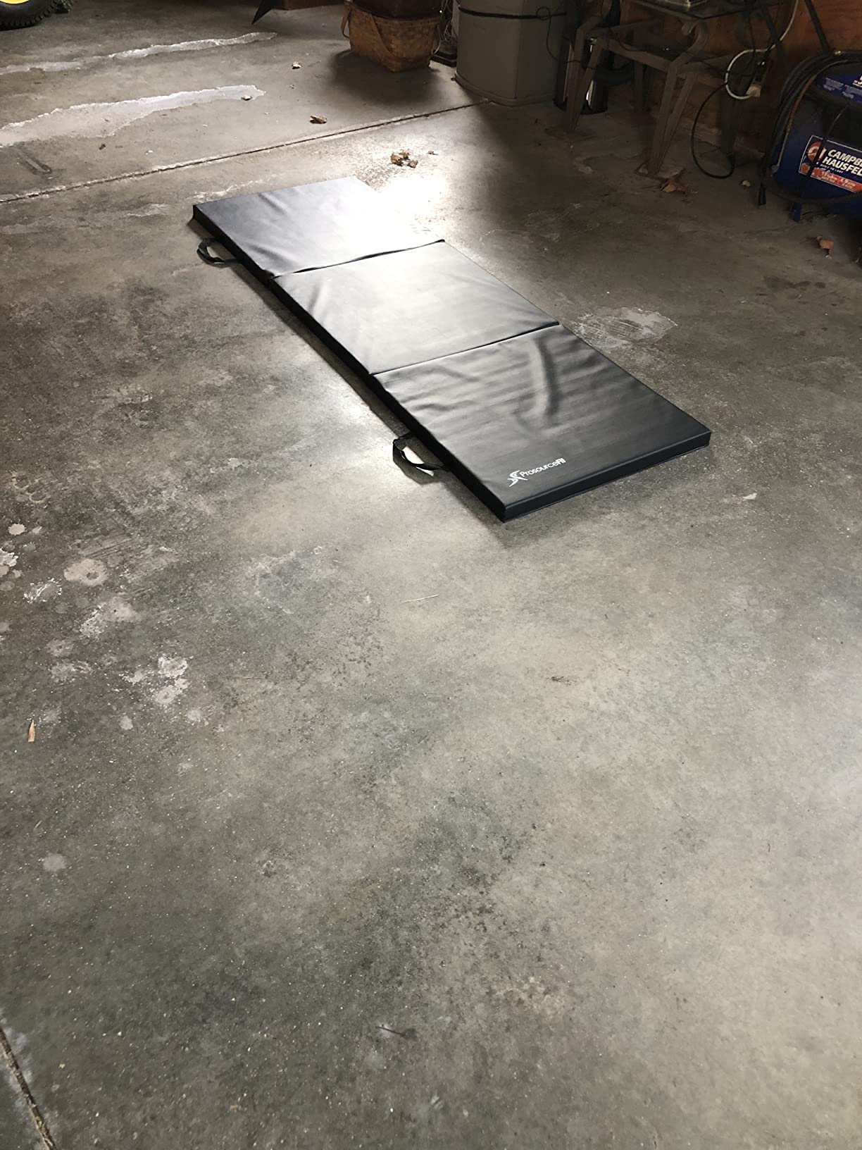 ProsourceFit Tri-Fold Folding Thick Exercise Mat 6'x2' with Carrying Handles for MMA, Gymnastics Core Workouts, Black customer photo 1