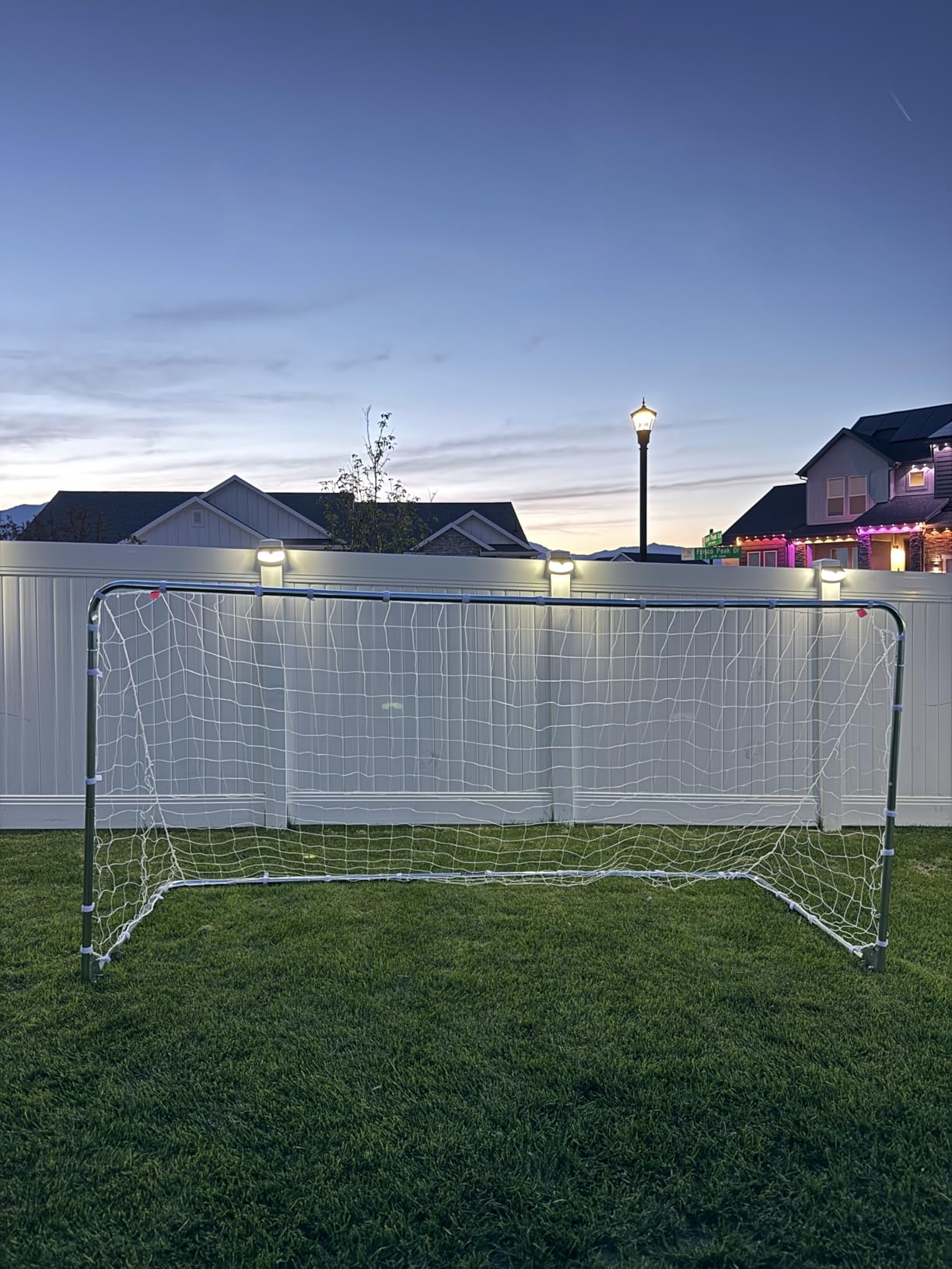 Franklin Sports Competition Soccer Goals - Backyard Portable Steel Soccer Goals - Adult + Youth Soccer Goal with Net + Ground Stakes Included customer photo 2