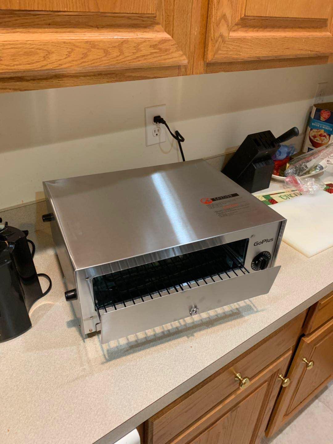 Goplus Electric Pizza Oven Stainless Steel Pizza Baker for Kitchen Commercial Use, Snack Oven customer photo 1
