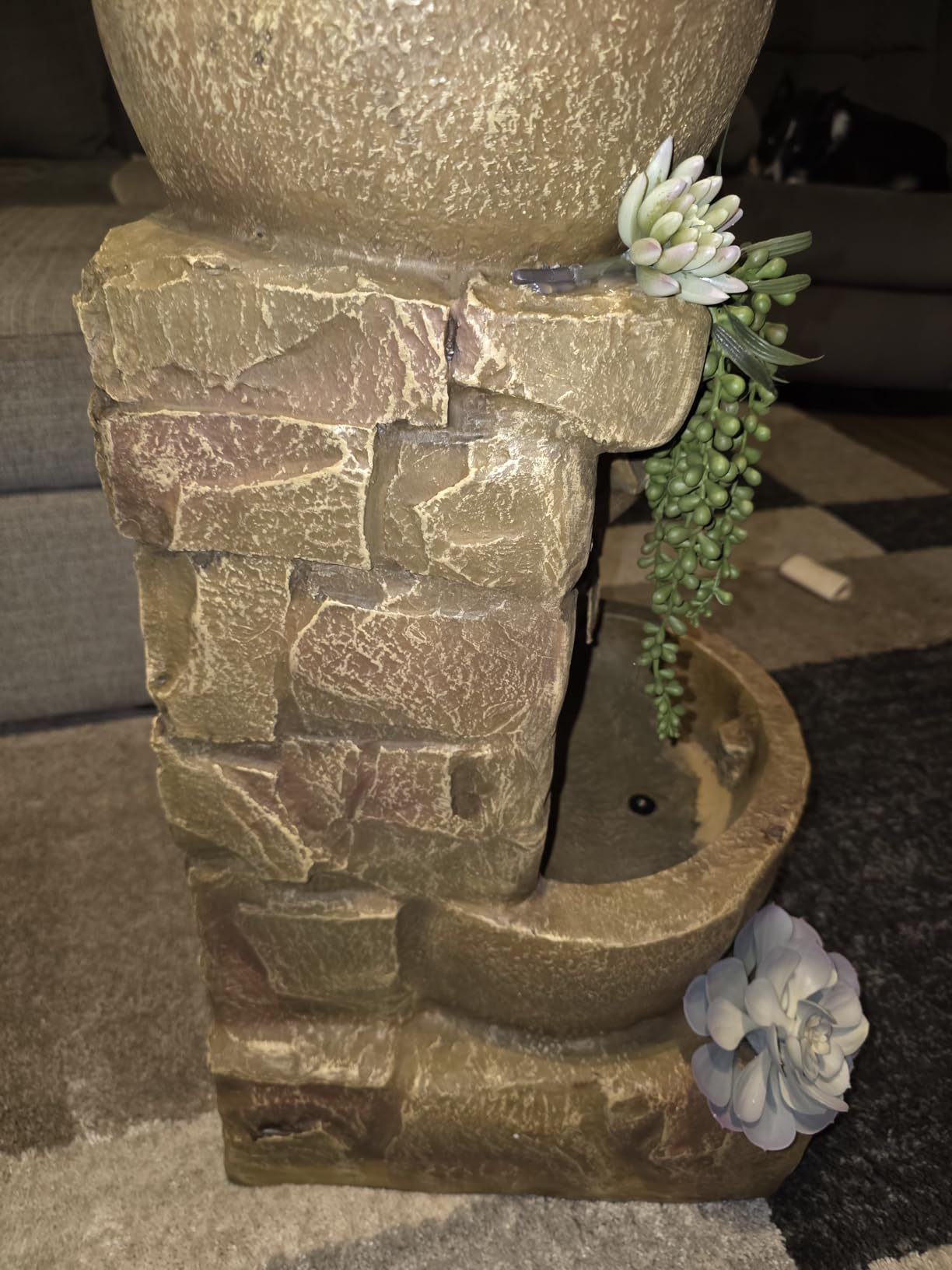 Teamson Home 33.25 in. Cascading Bowls and Stacked Stones LED Outdoor Water Fountain for Gardens, Landscaping, Patios, Balconies, and Lawns customer photo 2