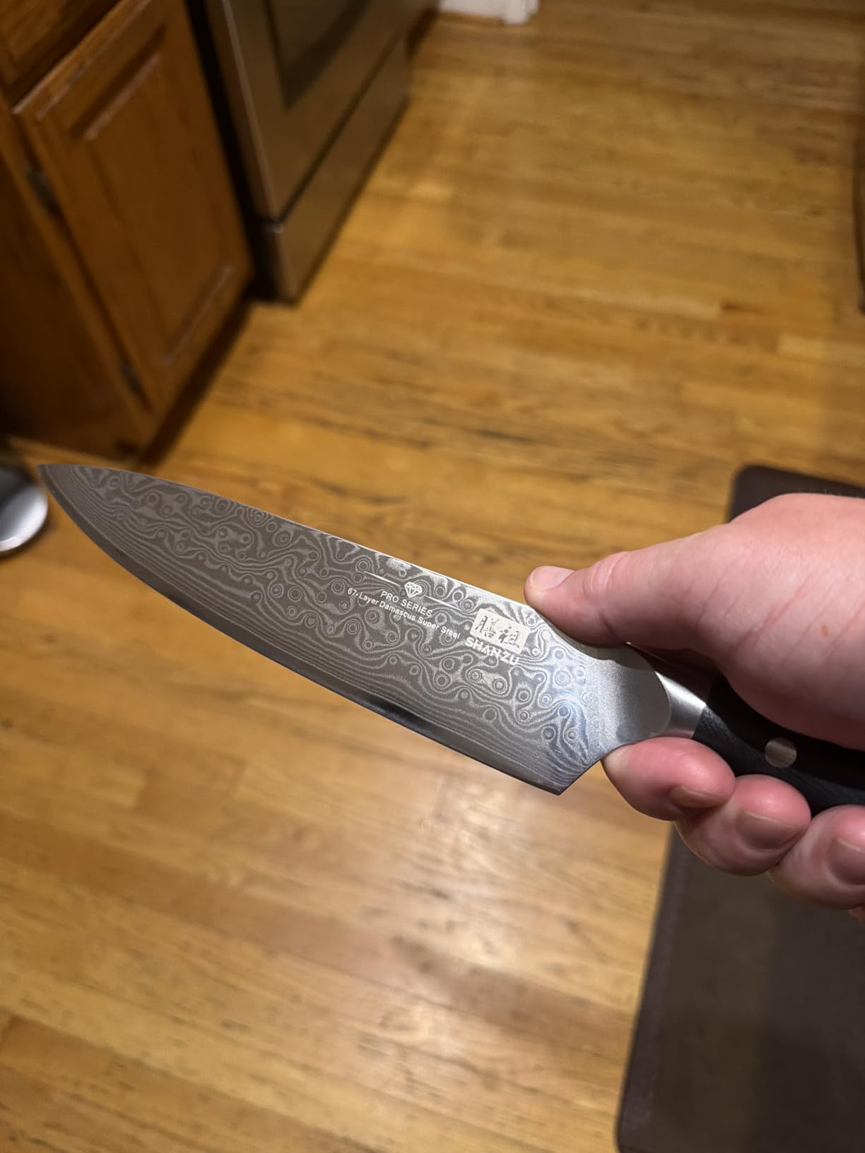 SHAN ZU Chef Knife 8 Inch Japanese Steel Damascus Kitchen Knife, Professional Kitchen Knives Ultra Sharp High Carbon Super Steel Kitchen Utility Knife customer photo 1