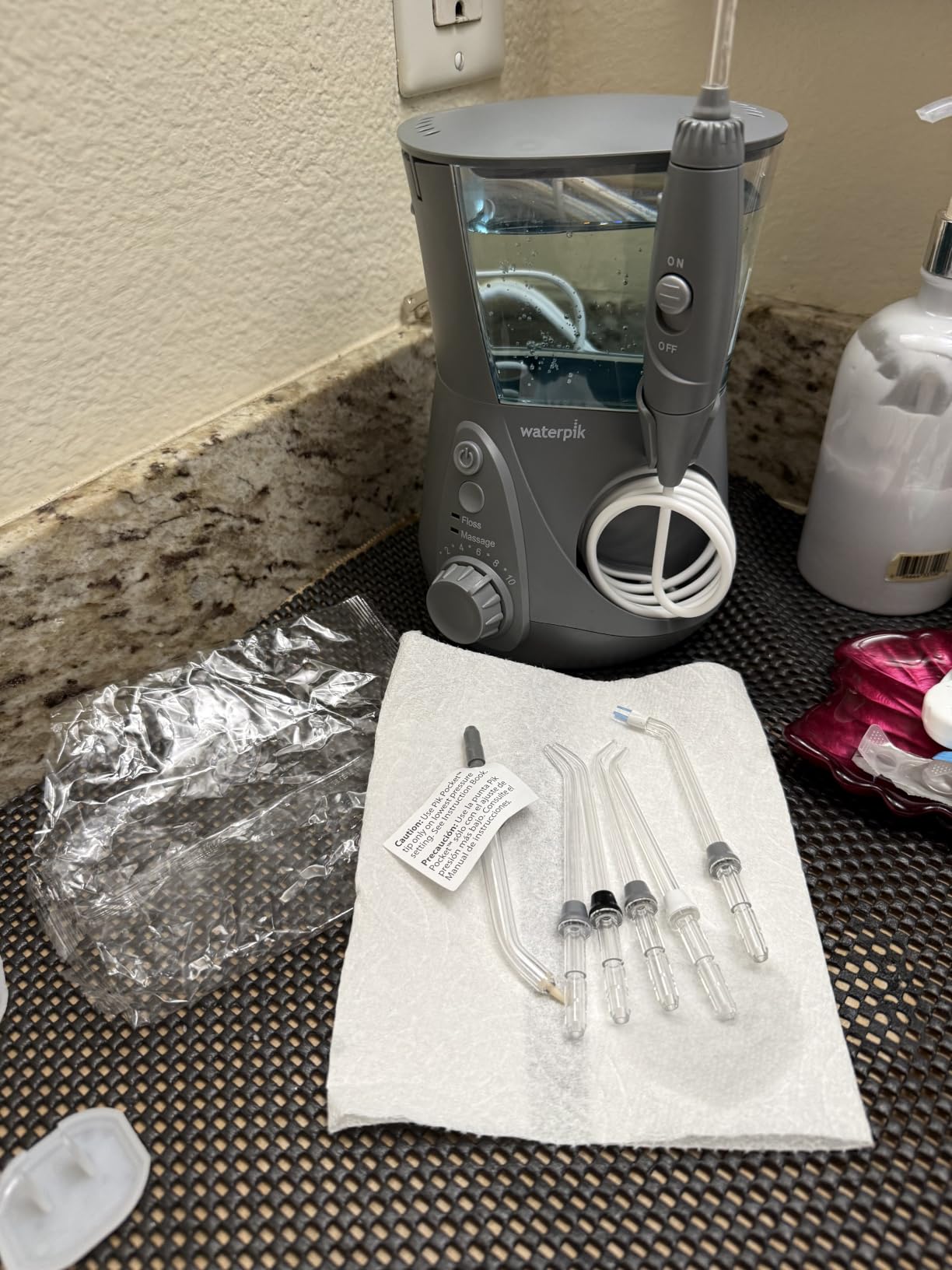 Waterpik Aquarius Countertop Water Flosser with 10 Settings, 7 Tips, Blue | For Daily Home Gum Health, Dental Braces, Implants, ADA Accepted WP-663 customer photo 1
