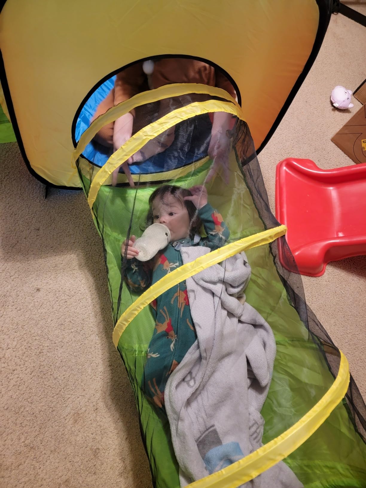 UTEX 8 in 1 Pop Up Kids Play Tent with 4 Tunnel, Indoor/Outdoor Playhouse customer photo 2