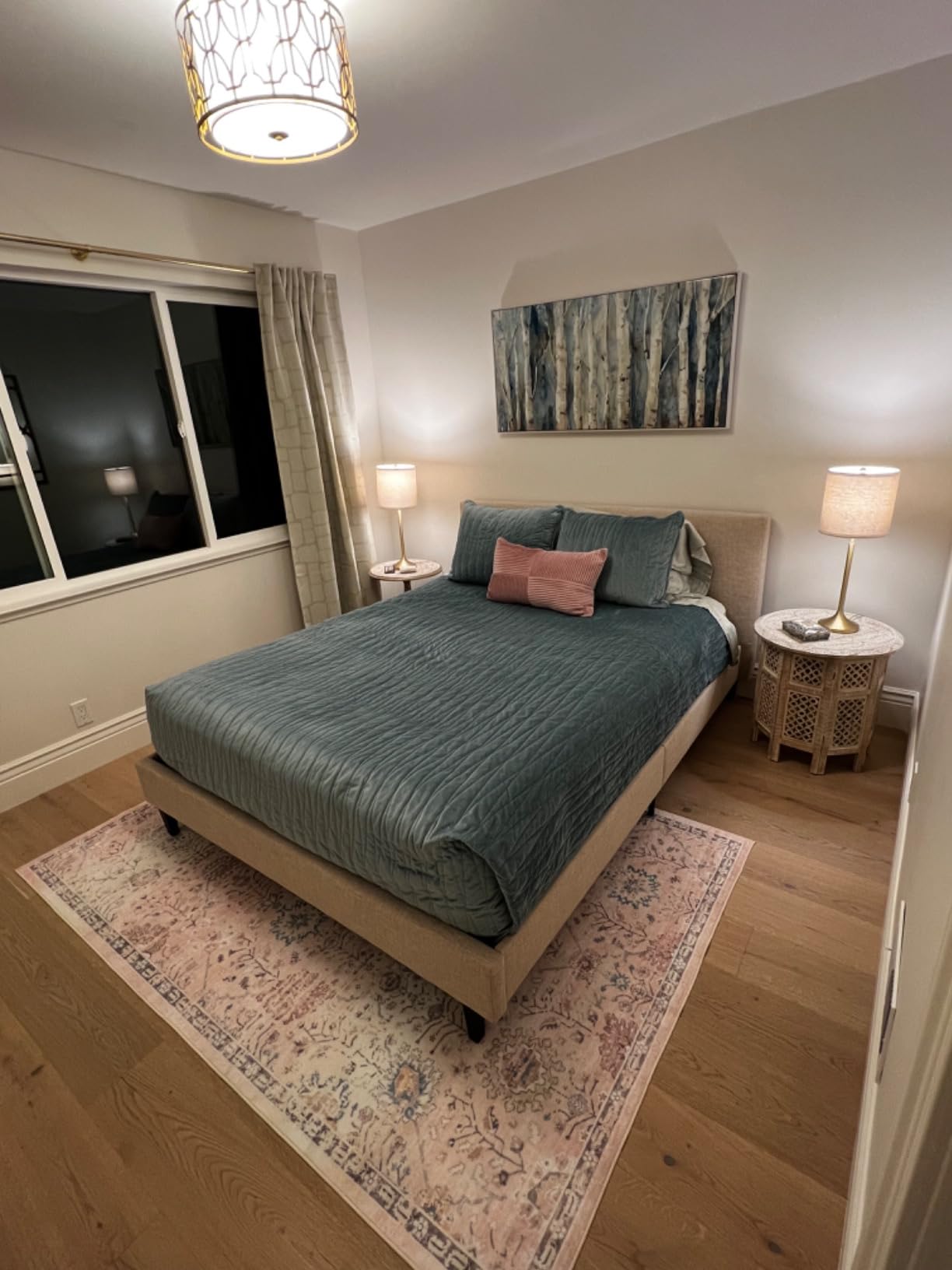 Modway Anya Upholstered Beige Platform Bed with Wood Slat Support in Queen customer photo 1