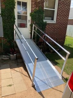 8' Wheelchair Ramp for Home Steps, 850 lb, Handrails, 36