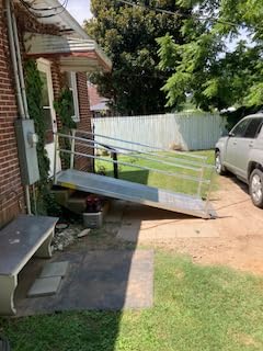 8' Wheelchair Ramp for Home Steps, 850 lb, Handrails, 36