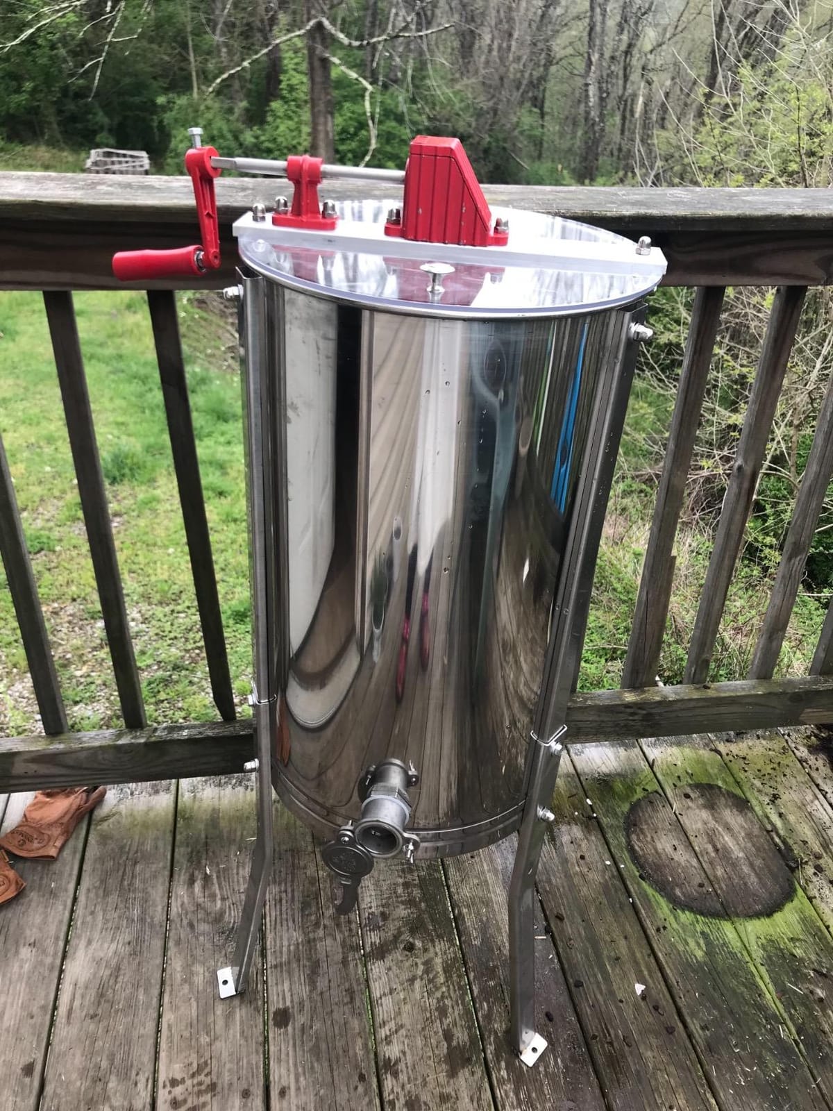 VINGLI 2 Frames Manual Honey Extractor Separator, Food Grade Stainless Steel Honeycomb Spinner Drum Crank By Hand with Adjustable Height Stands, Beekeeping Pro Extraction Apiary Centrifuge Equipment customer photo 2
