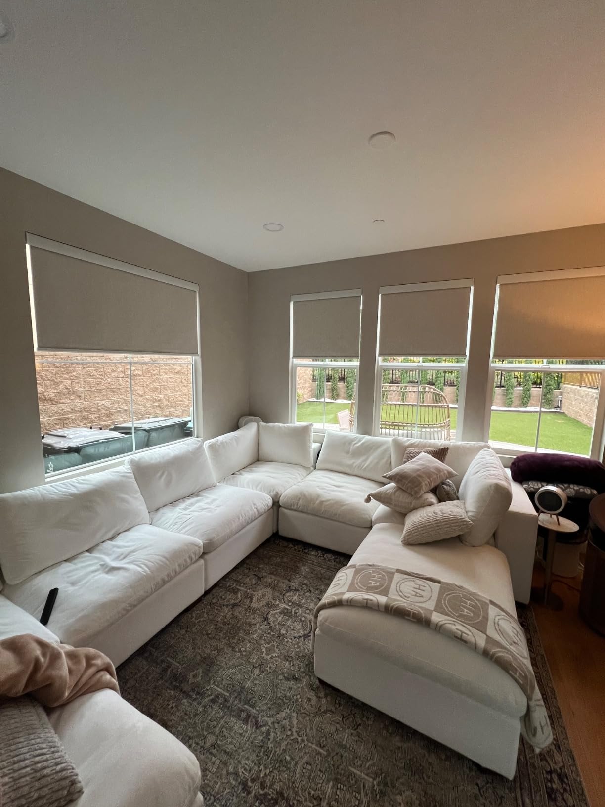 Yoolax Motorized Blinds with Remote, 100% Blackout Smart Roller Shades Work with Alexa, Google, Apple Home, Custom Automatic Shades with Voice Control for Bedroom Office (Linen Beige) customer photo 2