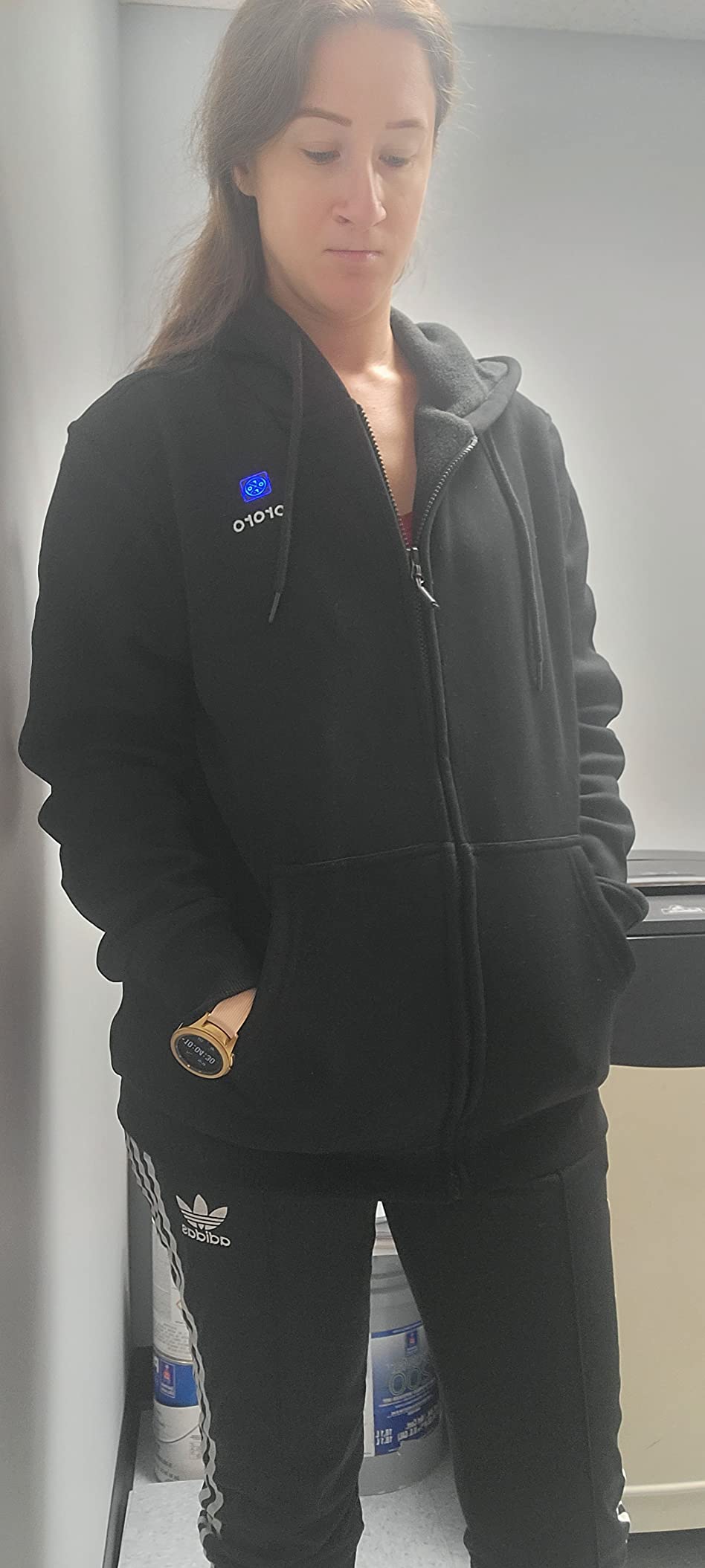 Unisex Heated Hoodie with Battery, 4-Zone Heating Fleece Hoodie customer photo 1