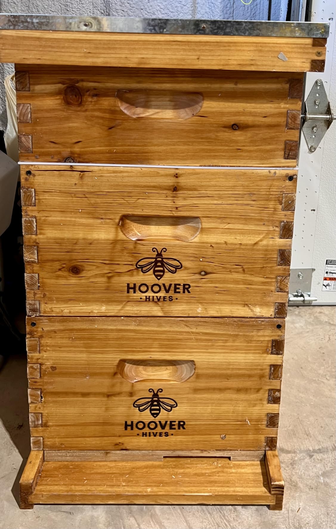Hoover Hives: The Original Beeswax Coated Beehive Kit. Includes 2 Deep & 1 Medium Boxes with 10 Wooden Frames & Heavy Wax Coated Foundations. Easy Assembly with Predrilled Holes& Screws (Unassembled) customer photo 1