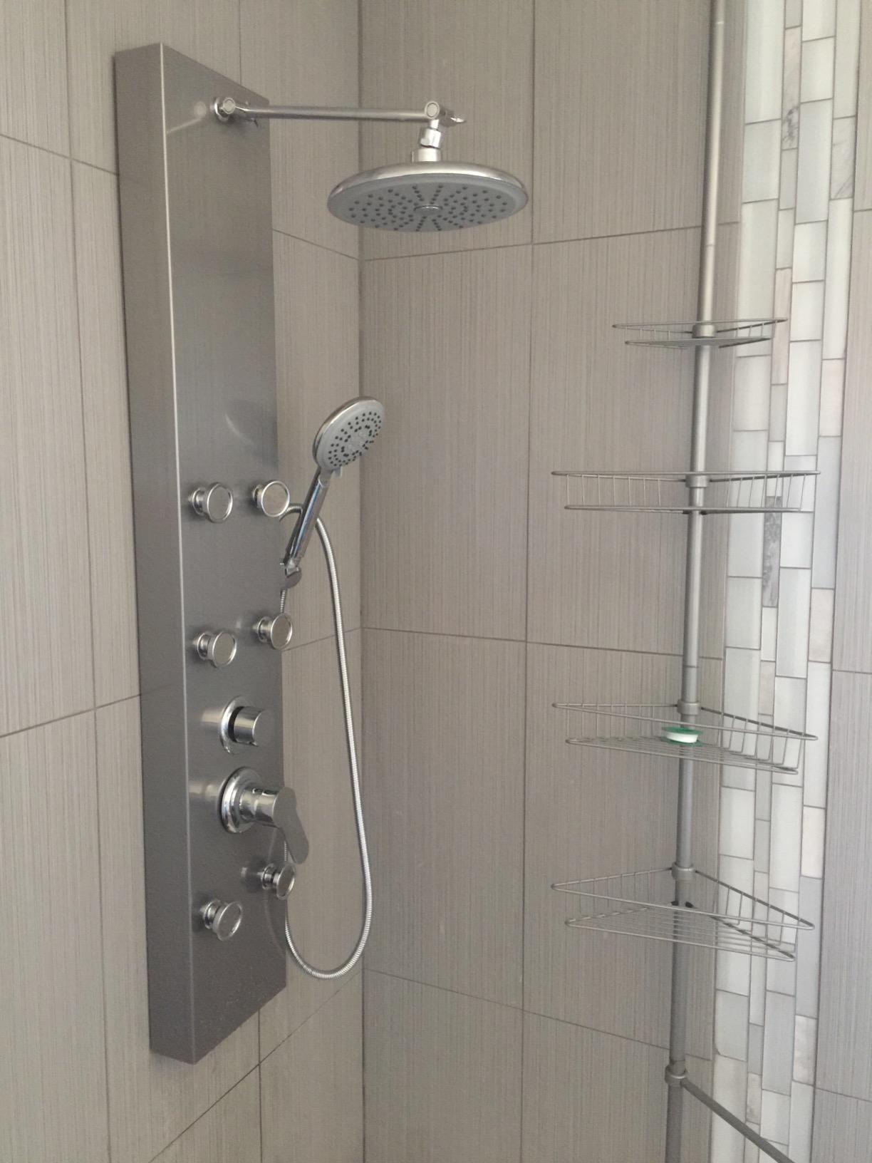 ROVOGO Shower Panel Tower System With Adjustable Shower Head, Brushed | 6 Body Jets, Self-Cleaning Rain Shower and Handheld, Brass Shower Arm and Valves, Stainless Steel Shower Column, 47-1/4 Inch customer photo 2