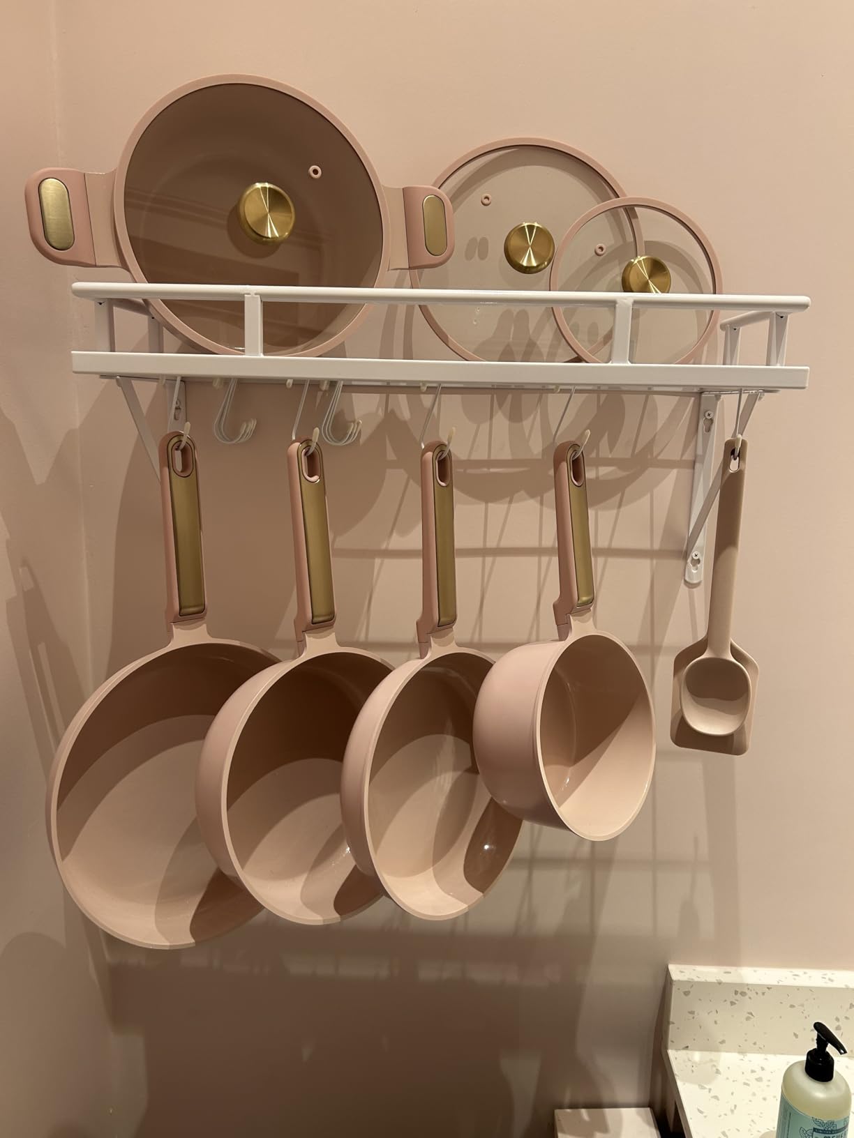 KES 30-Inch Kitchen Pan Pot Rack Wall Mounted Hanging Storage Organizer Wall Shelf with Hooks Matte Black, KUR215S75A-BK customer photo 2
