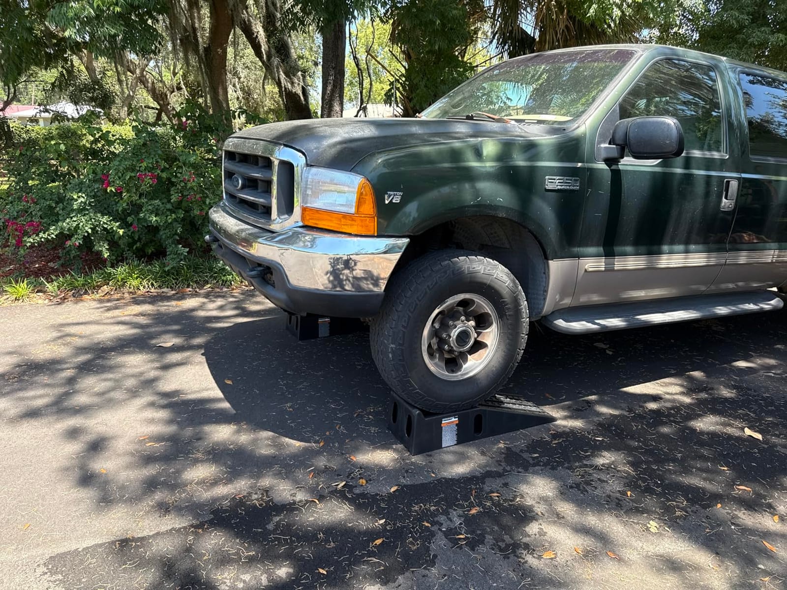 Ironton Poly Car Ramp Set, 12,000-Lb. GVW, 35.5in.L x 12in.W, 2-Pc. | High-impact construction, 6,000-lb. capacity per ramp, Non-skid tread, Rubber feet customer photo 1