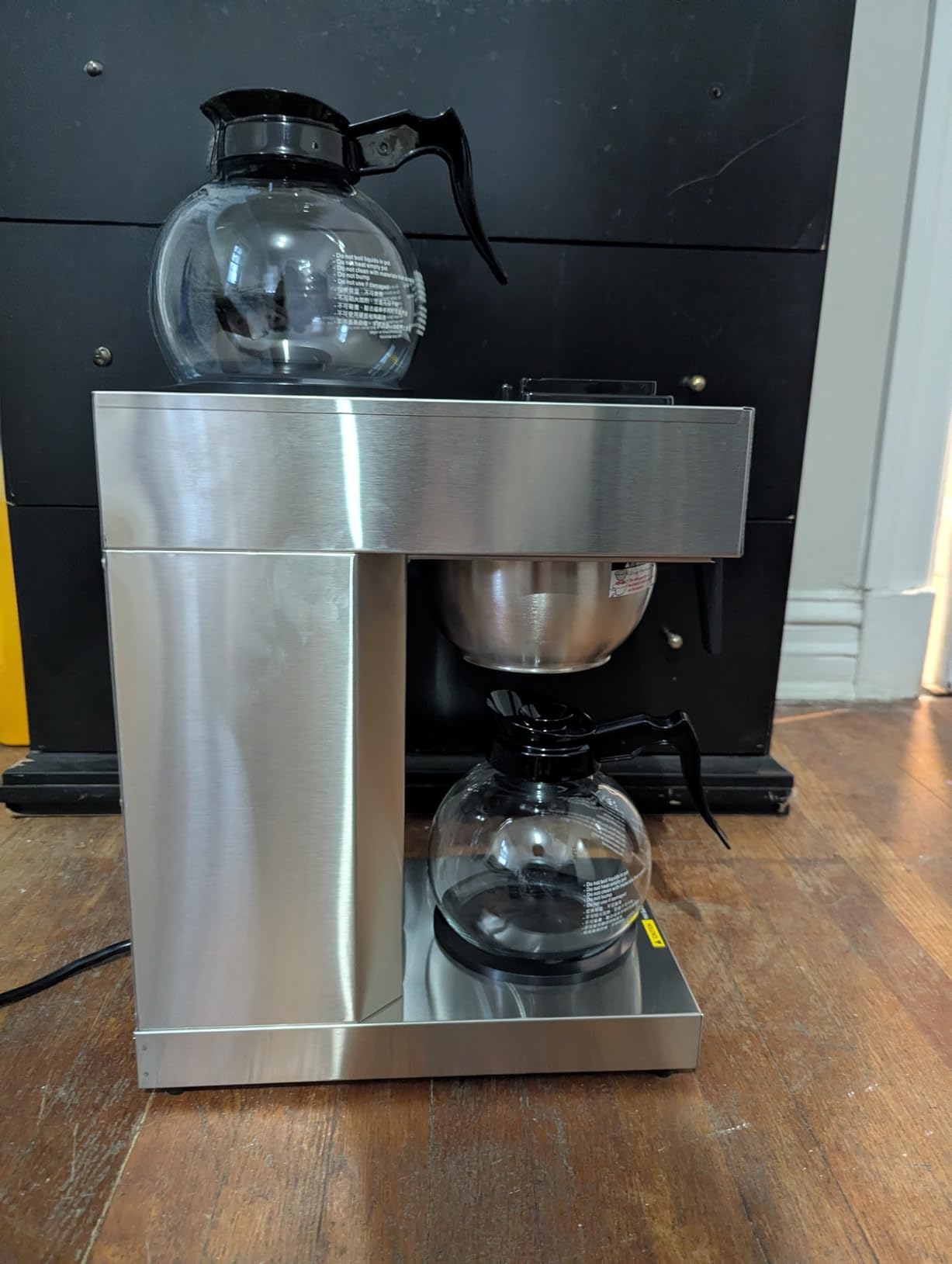 SYBO 12-Cup Commercial Drip Coffee Maker, Pour Over Coffee Maker Brewer with 2 Glass Carafes and Warmers, Stainless Steel Cafetera SF-CB-2GA customer photo 2