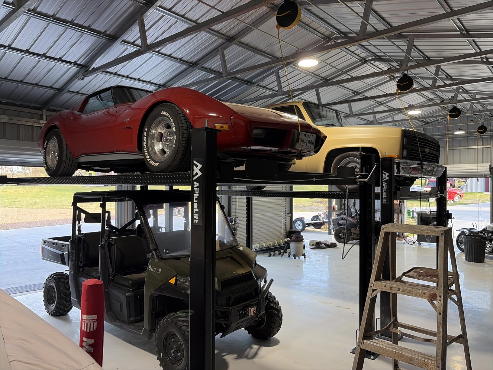 8SXLT 8000LB Extra Tall Long Wide 4-Post Car Lift 3 Year Warranty | CE Certified 12000LB Static Load Test, Removable Aluminum Ramp, High Efficient Motor Low Current, Powercord & Plug included customer photo 2
