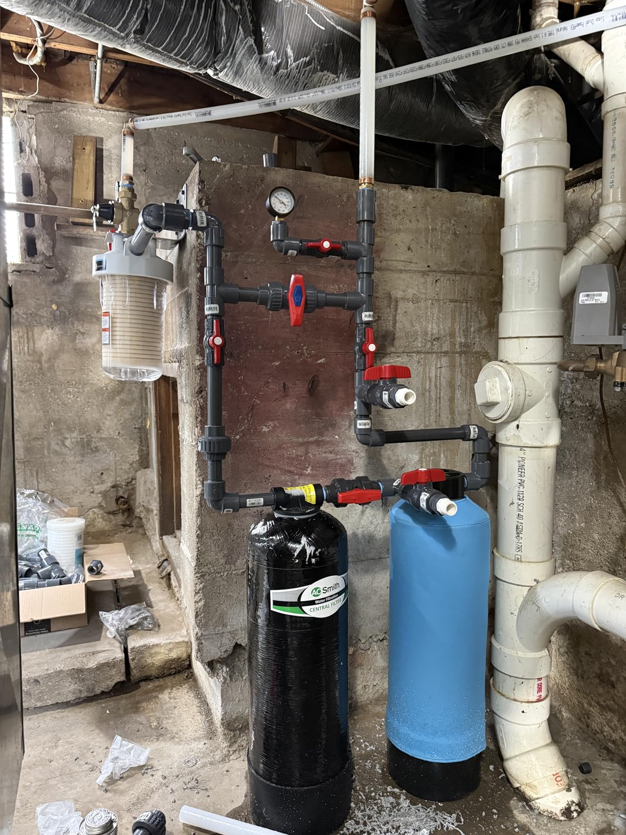 A. O. Smith Whole House Water Filter System - 600K Gallons or 6 Years - Whole Home Filtration for Well & City Water - 3/4