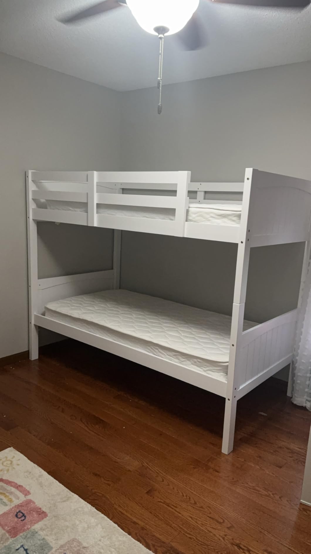 Costzon Wood Twin Over Twin Bunk Beds Convertible 2 Individual Twin Beds for Kids Children, Solid Rubberwood Bunk Bed with Ladder and Safety Rail (Espresso) customer photo 2