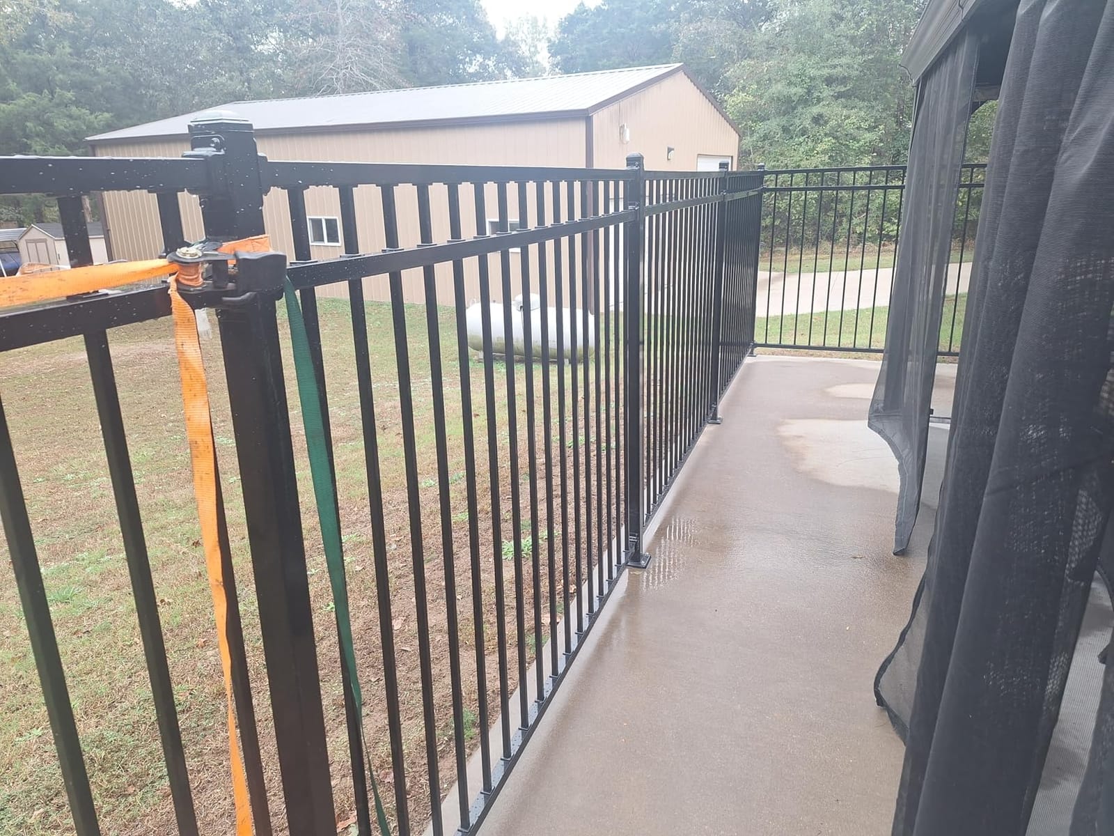 XCEL - Black Steel Fence Panel Style Easy Installation Fence Kit, Outdoor Fencing for Yard, Garden, 3-Rail Rackable, Include a Fence Post, Powder-Coated Metal (Traditional) customer photo 2