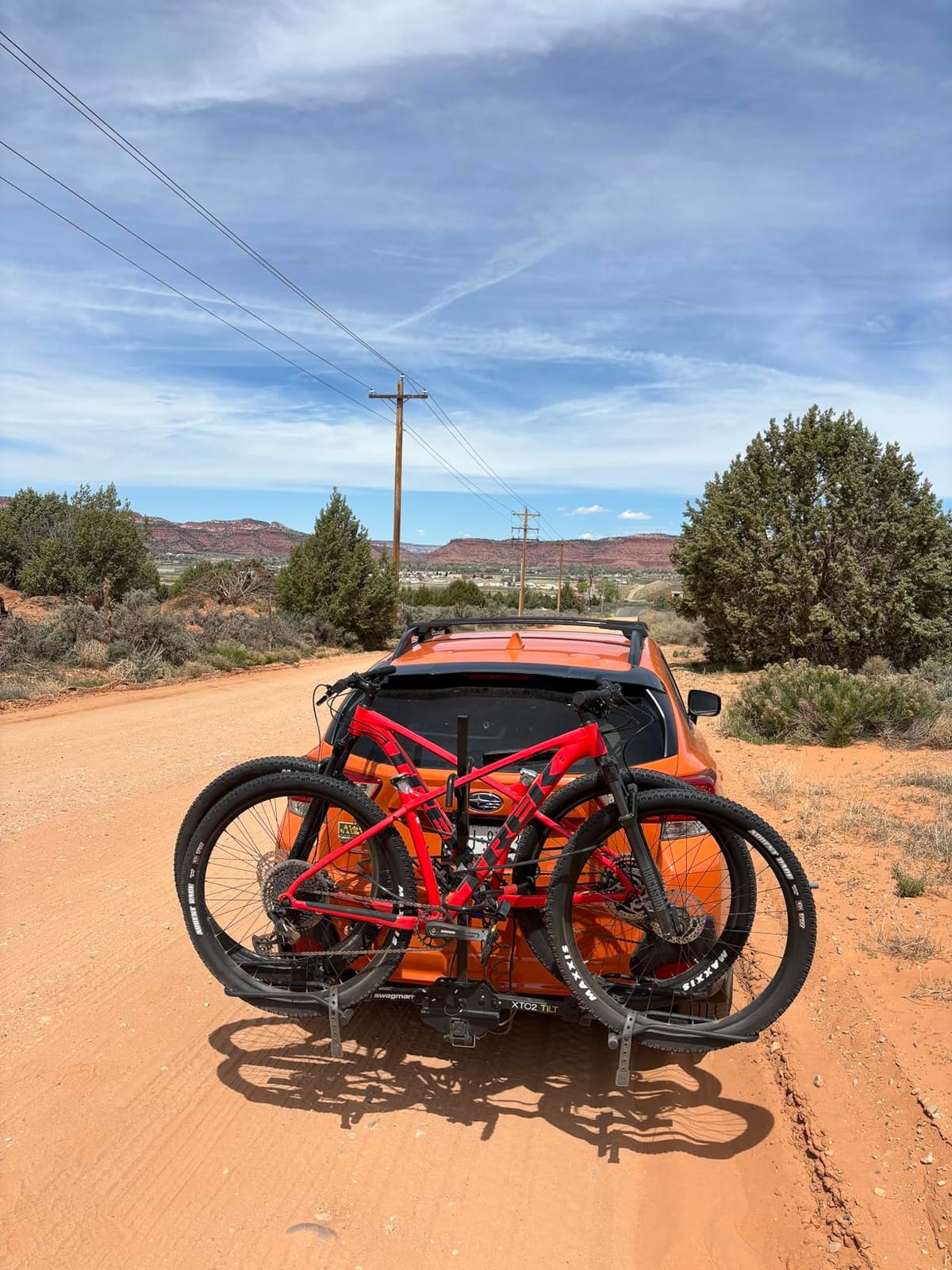 Swagman XTC2 Tilt Hitch Mount Bike Rack - Platform Carrier for 2 Bikes, Ratcheting Hook System, Folding Tilt Design, Adjustable Wheel Trays | 35 lbs per Bike customer photo 1