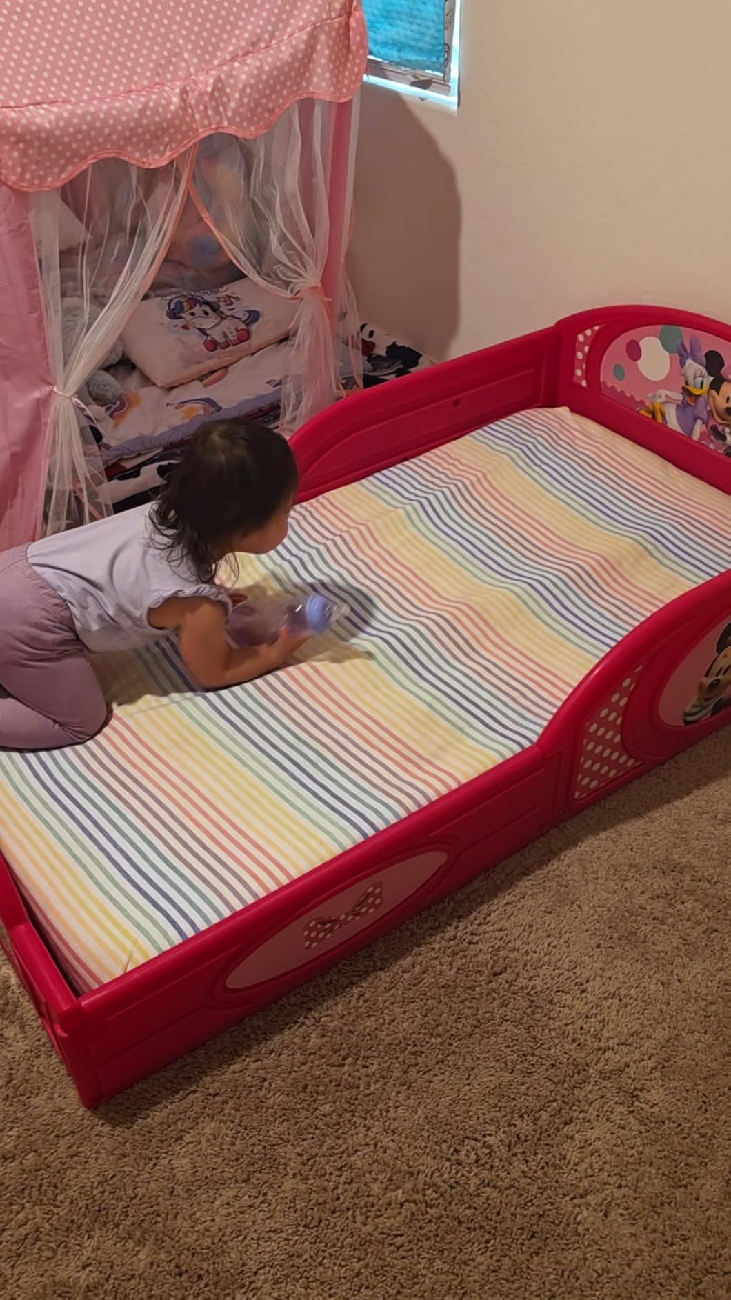 Delta Children Disney Minnie Mouse Plastic Sleep and Play Toddler Bed with Attached Guardrails customer photo 2