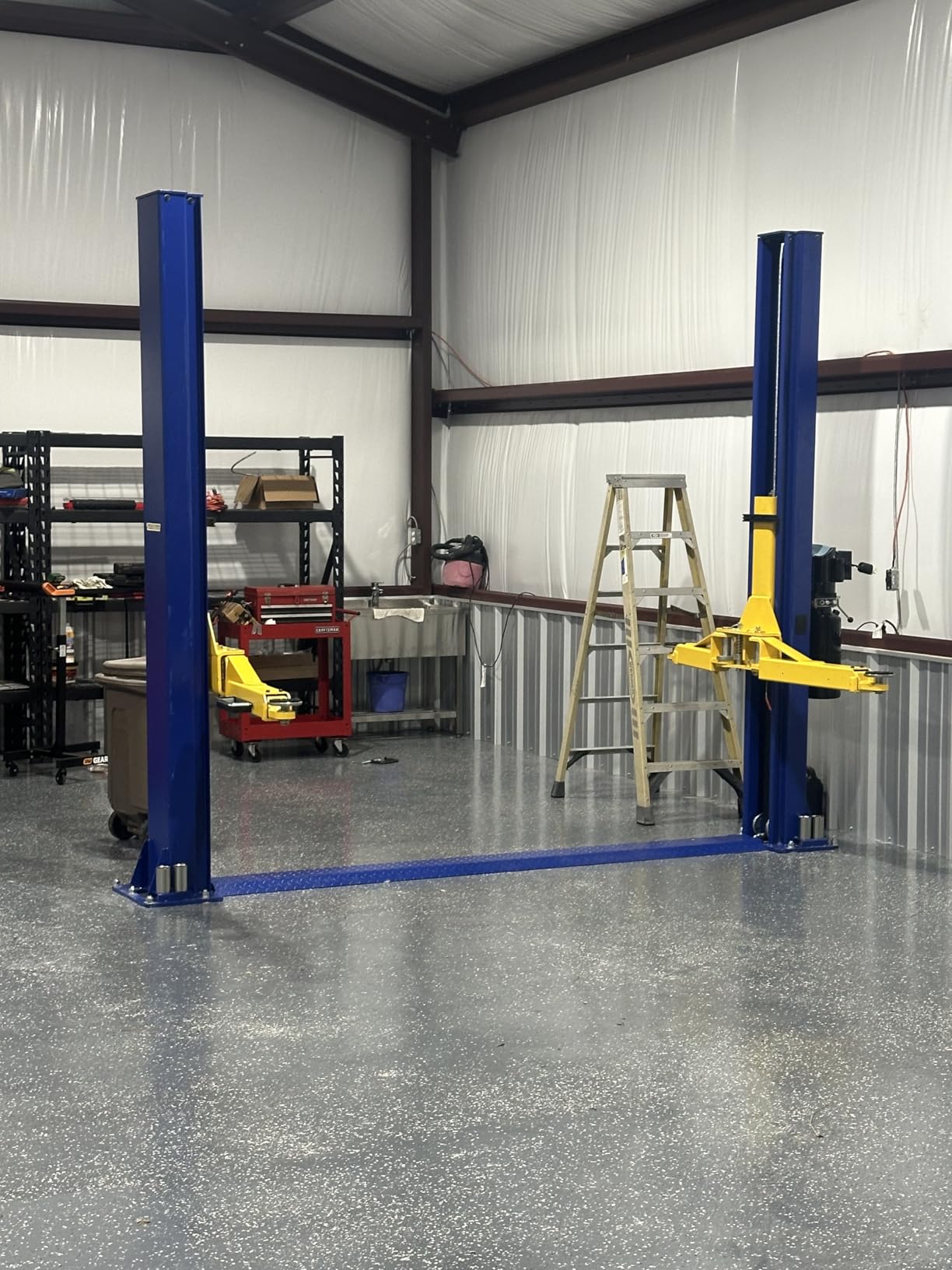 HW-10KBP 10000LB Two Post Floor Plate Car Lift 3 Year Warranty | Rigid Double S Columns, Carriage Stronger Commercial-grade Steel, Floor Plate for Home & Auto Shops with Height Limited customer photo 1