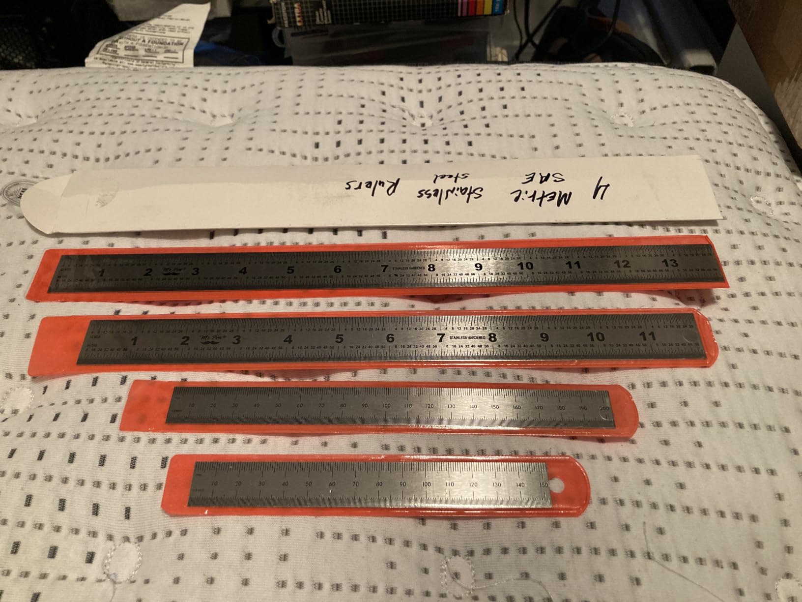 Mr. Pen- Machinist Ruler, 4 Pack, (6, 8, 12, 14 Inch) | Stainless Steel Metric & Imperial, Precision Measuring Tool, 1/64