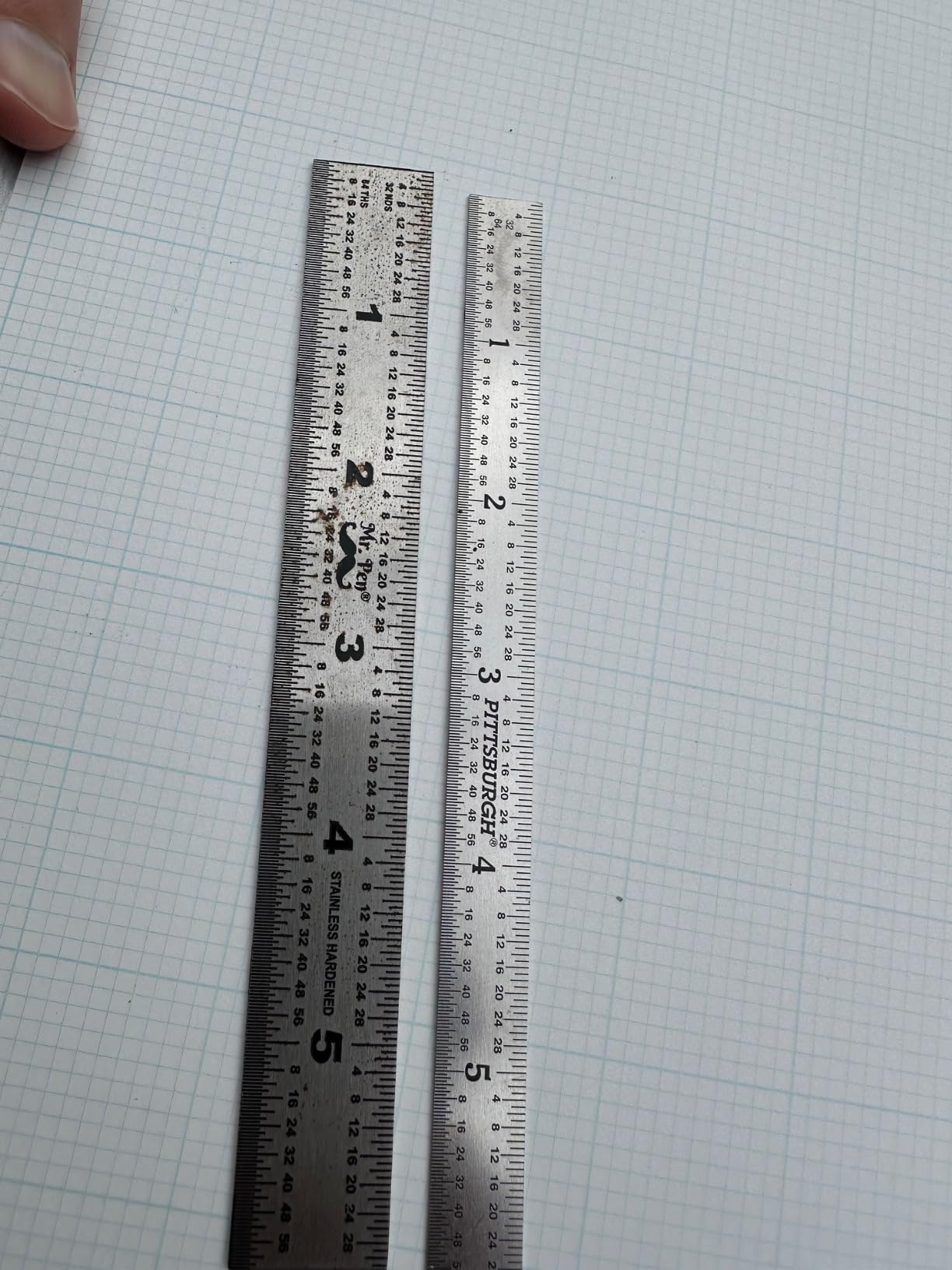 Mr. Pen- Machinist Ruler, 4 Pack, (6, 8, 12, 14 Inch) | Stainless Steel Metric & Imperial, Precision Measuring Tool, 1/64