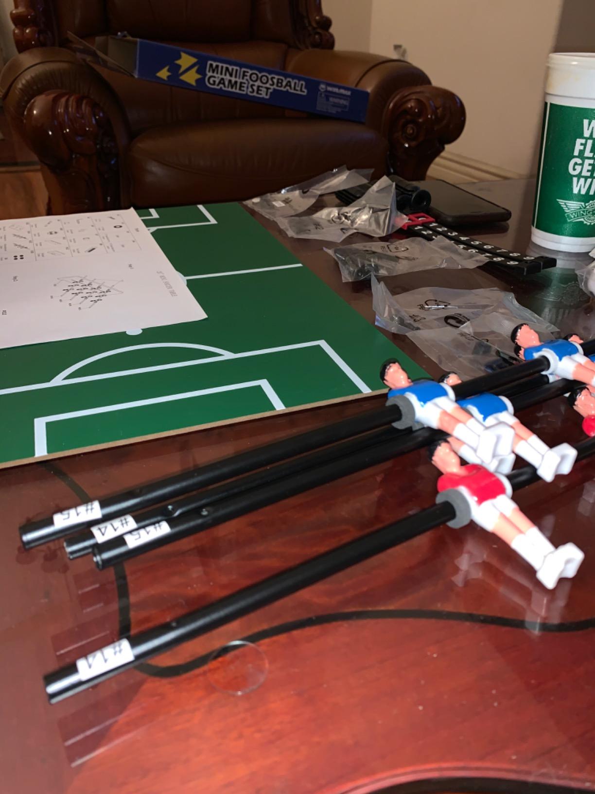 WIN.MAX Mini Foosball Table (Upgrade) 20-Inch Adult Size Easy to Store | Foosball Table Top Football/Soccer Game Table Easy to Store customer photo 1