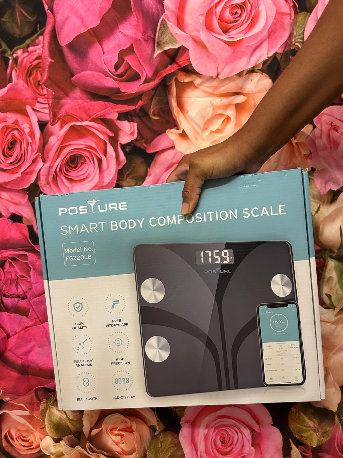Posture Scale for Body Weight, Digital Bathroom Smart Scale, 13 Body Composition Analyzer Sync Weight Scale BMI Health Monitor Sync Apps 400lbs - Black customer photo 1