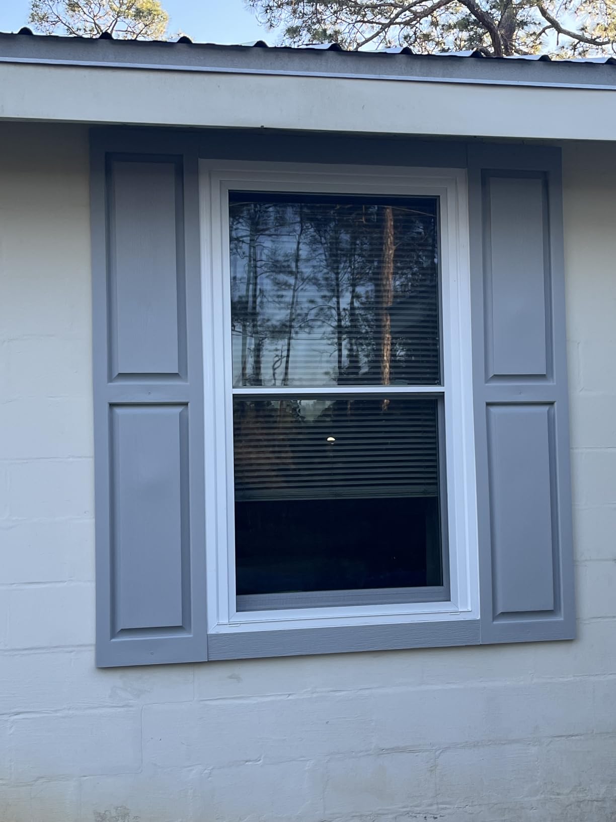 Polaris Homeside Raised Panel Vinyl Shutters (1 Pair) 14-1/2in. x 55in. - 050 Black customer photo 1