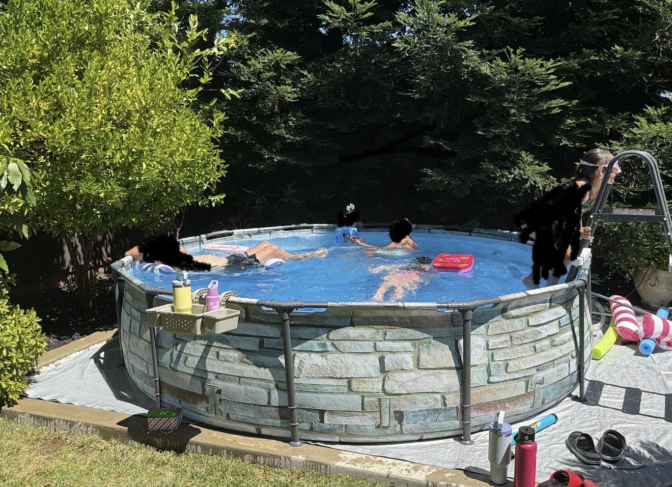 Bestway Steel Pro Max 12 Foot x 30 Inch Round Above Ground Swimming Family Pool Set Outdoor Steel Frame with Filter Pump and Filter, Stone Print customer photo 2