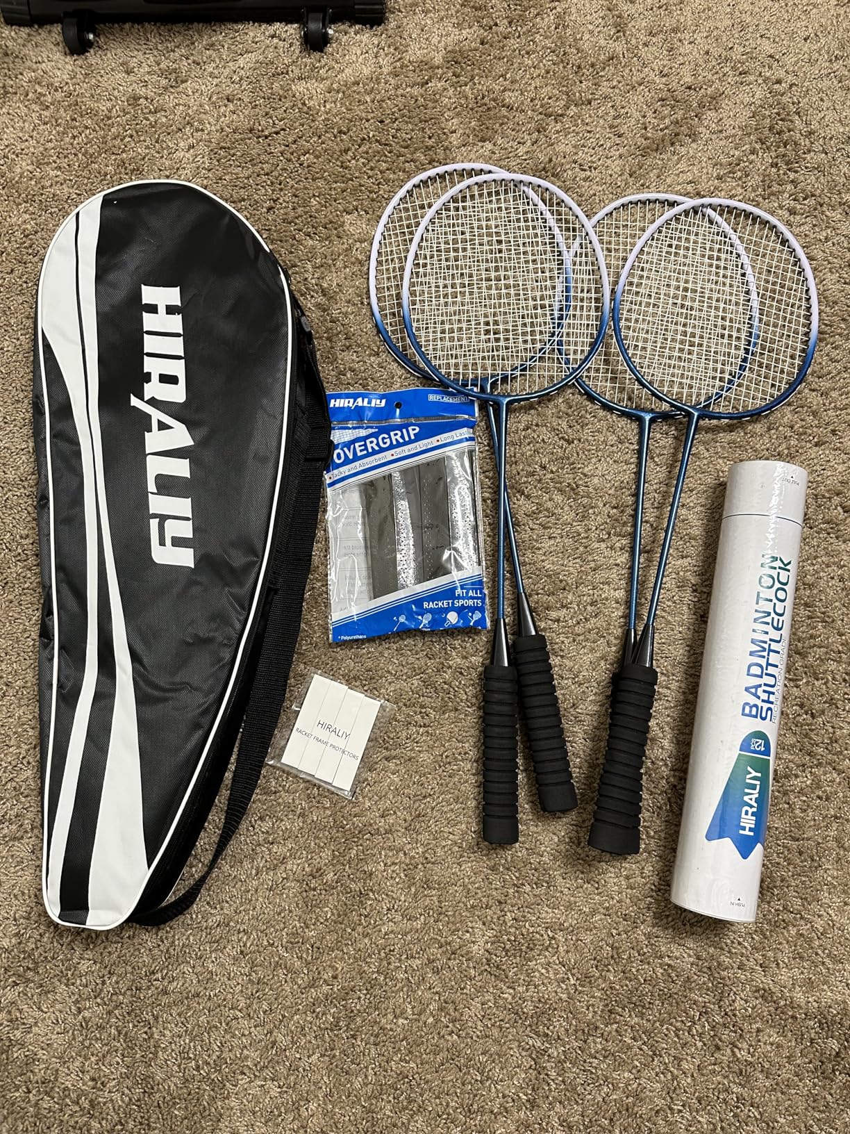 HIRALIY Badminton Rackets Set for Backyards, Badminton Set, Include 2/4 Rackets, 6/12 Birdies, 1 Carrying Bag, Outdoor Game for Adult Family Beginner customer photo 2