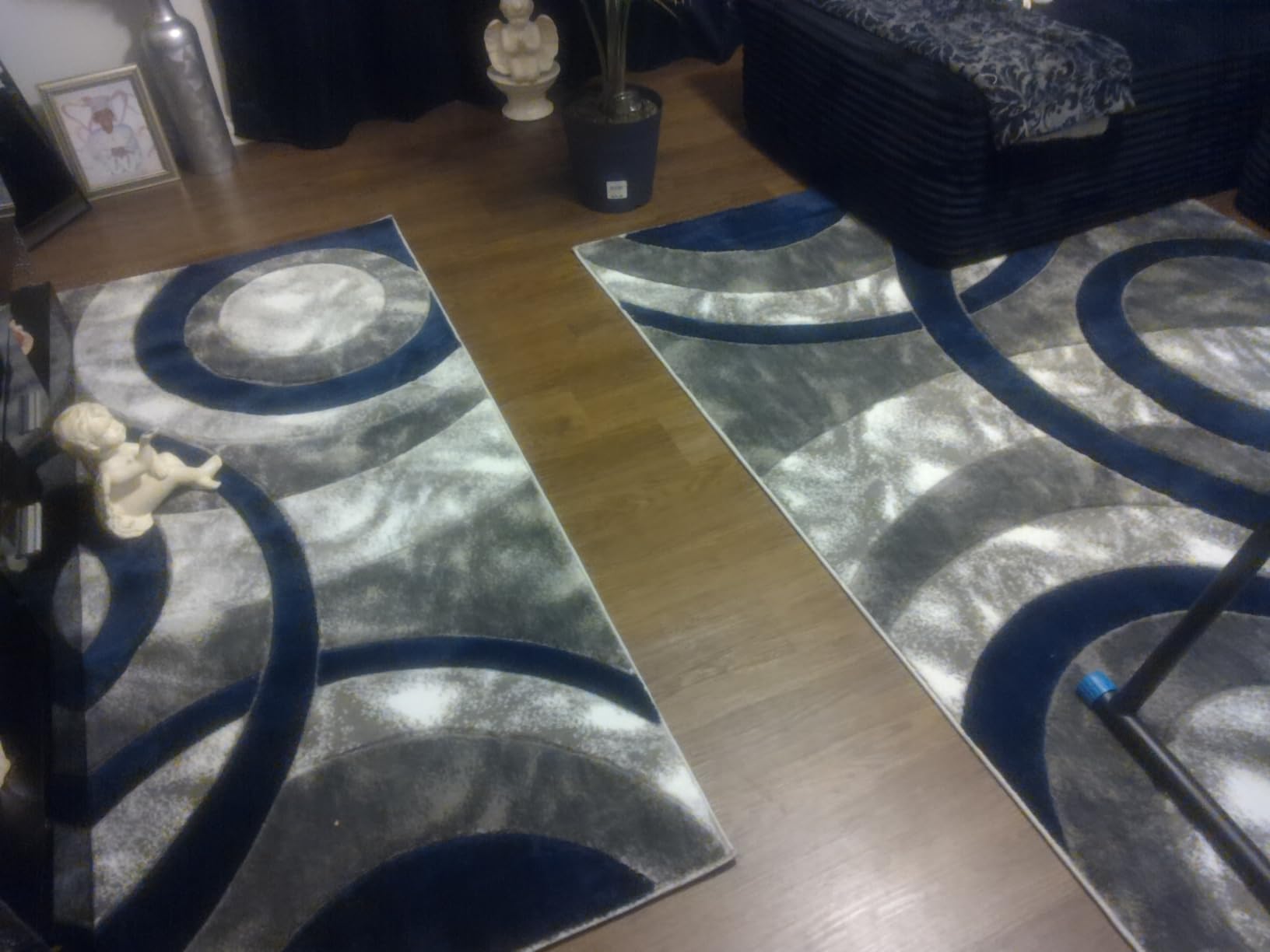 GLORY RUGS Area Rug Modern 8x10 Grey Black Circles Geometry Soft Hand Carved Contemporary Floor Carpet Fluffy Texture for Indoor Living Dining Room and Bedroom Area customer photo 1